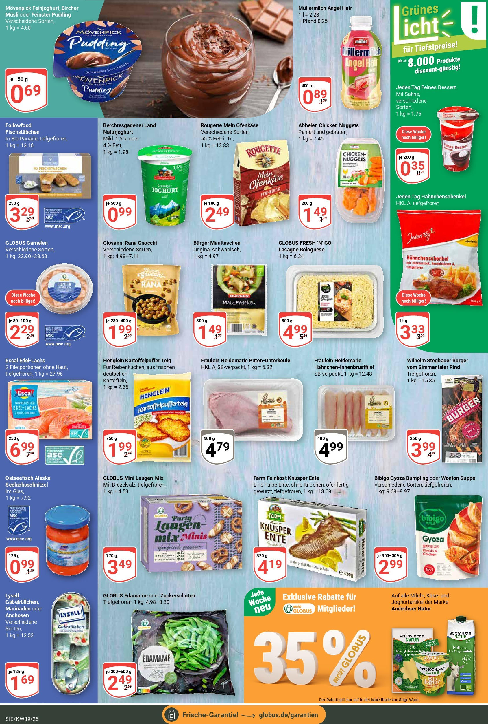 Globus prospekt Siegen	 (ab 21.09.2025) » Angebote online | Seite: 13 | Produkte: Musli, Käse, Fischstabchen, Maultaschen
