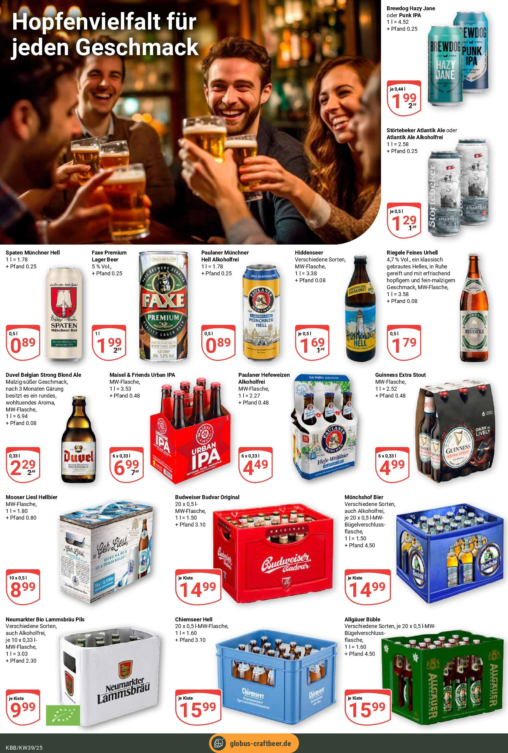 Globus prospekt Koblenz-Bubenheim	 (ab 21.09.2025) » Angebote online | Seite: 17 | Produkte: Monchshof, Bier, Pils, Budweiser