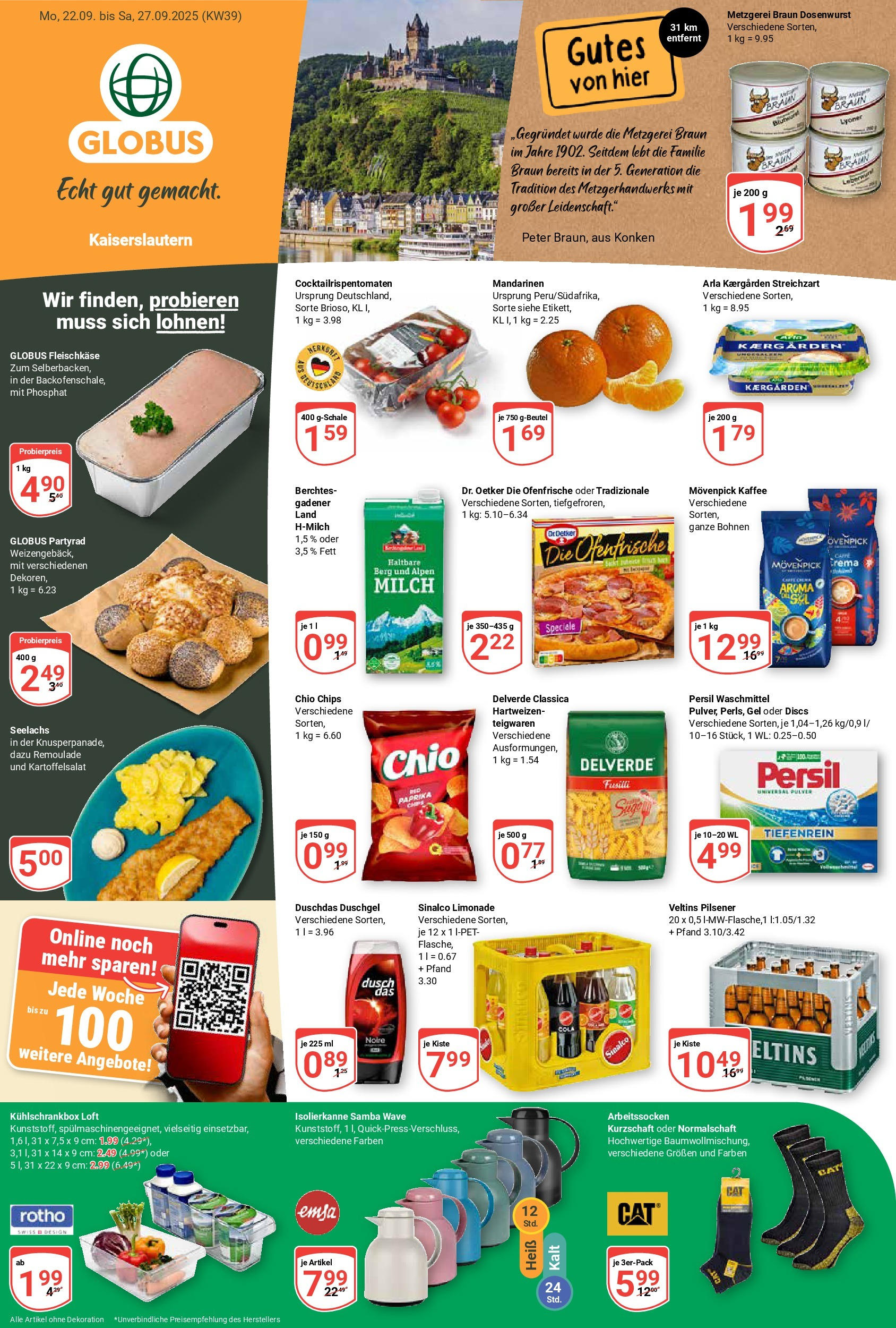 Globus prospekt Kaiserslautern	 (ab 21.09.2025) » Angebote online | Seite: 1 | Produkte: Mandarinen, Duschdas, Veltins, Persil