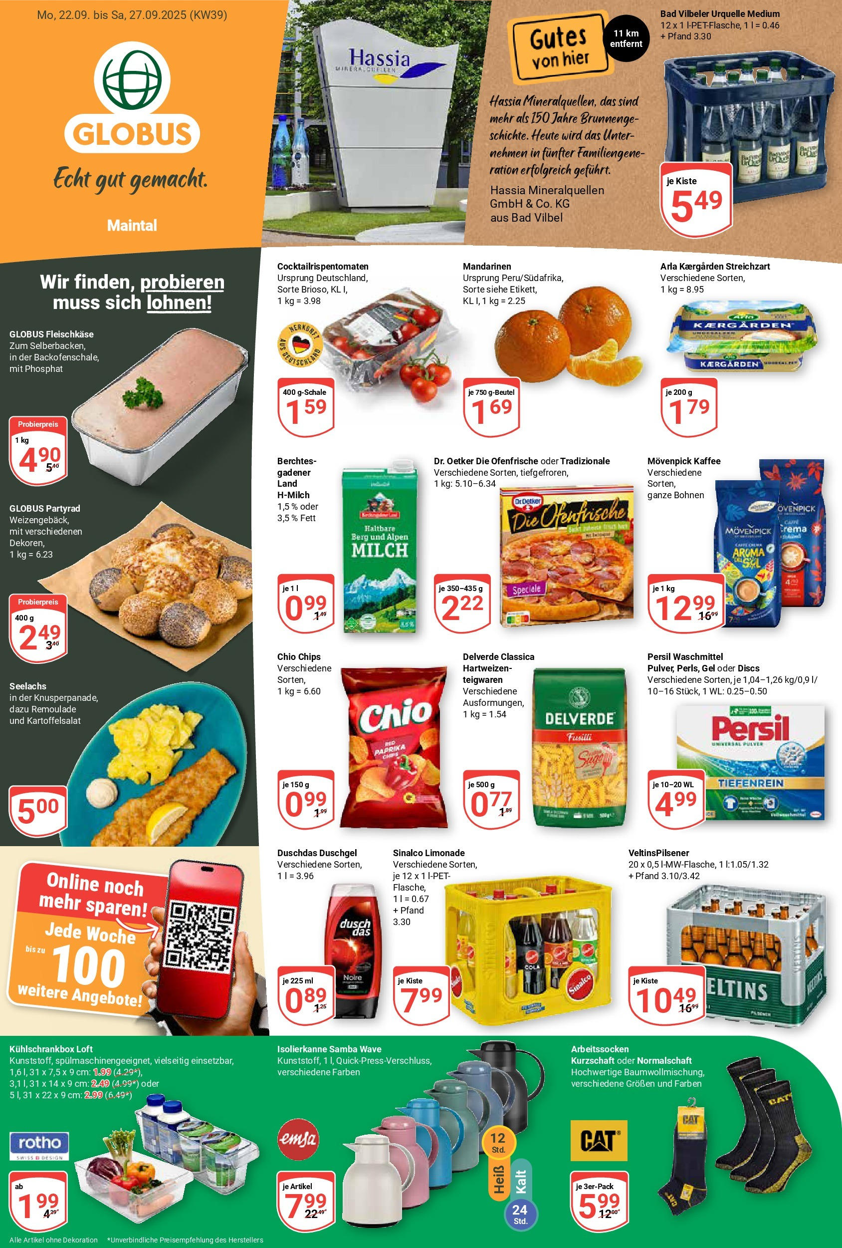 Globus prospekt Maintal-Dörnigheim	 (ab 21.09.2025) » Angebote online | Seite: 1 | Produkte: Kaffee, Duschgel, Duschdas, Chips