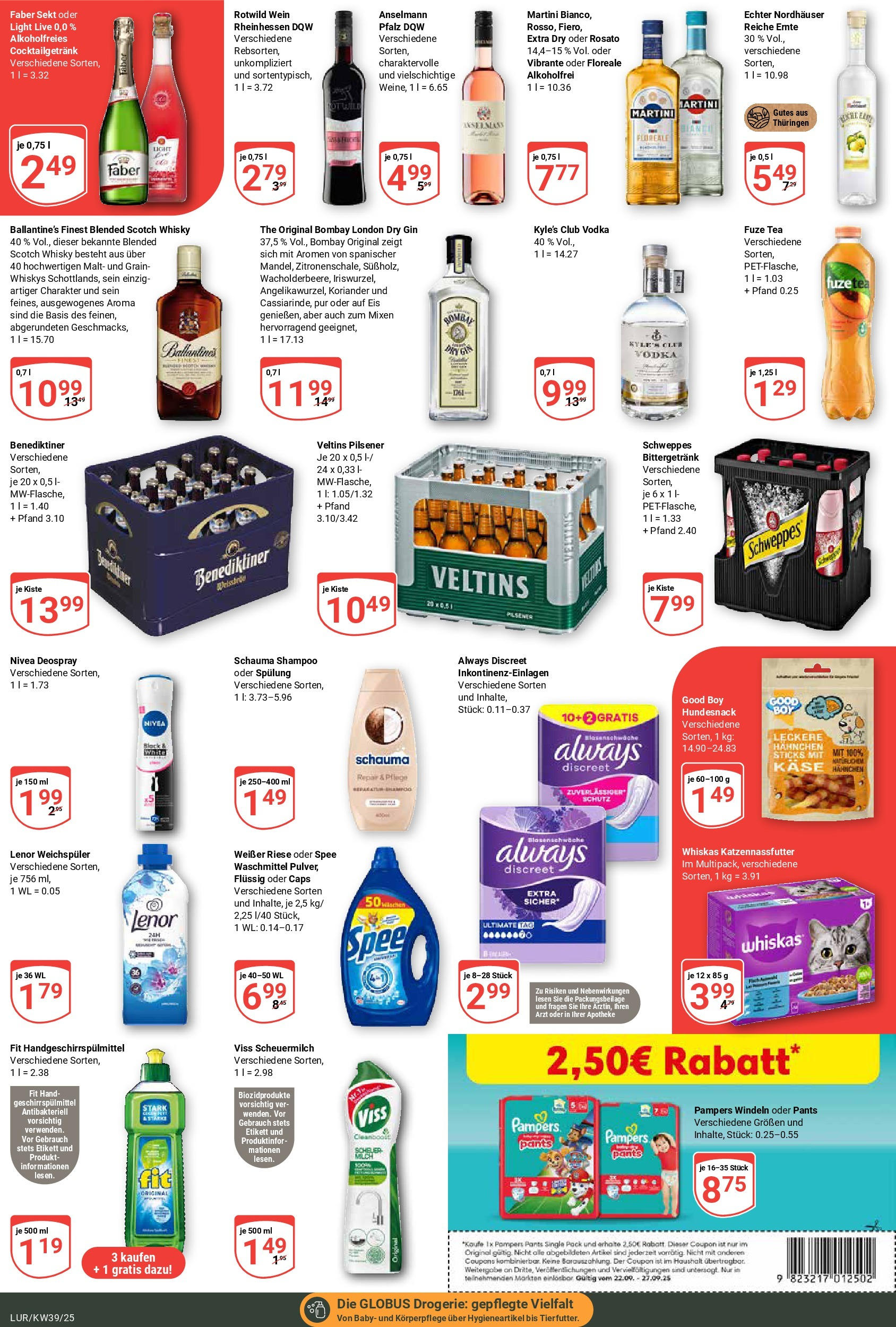Globus prospekt Hamburg (ab 21.09.2025) » Angebote ab Montag | Seite: 3 | Produkte: Fuze tea, Pampers, Weichspüler, Vodka Globus prospekt Hamburg (ab 21.09.2025) » Angebote online | Seite: 3 | Produkte: Fuze tea, Pampers, Weichspüler, Vodka