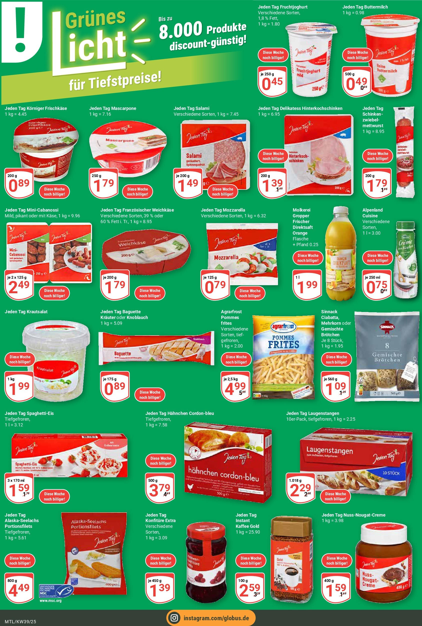 Globus prospekt Maintal-Dörnigheim	 (ab 21.09.2025) » Angebote online | Seite: 4 | Produkte: Hahnchen, Pommes, Creme, Knoblauch