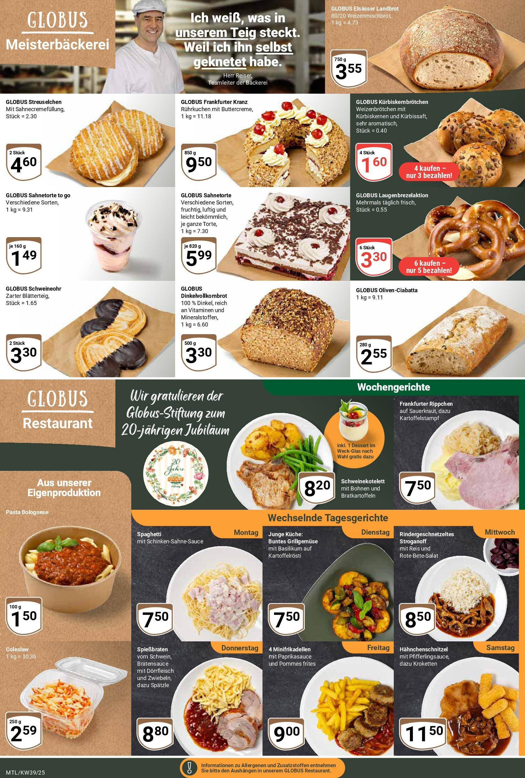 Globus prospekt Maintal-Dörnigheim	 (ab 21.09.2025) » Angebote online | Seite: 7 | Produkte: Bäckerei, Küche, Pommes frites, Reis