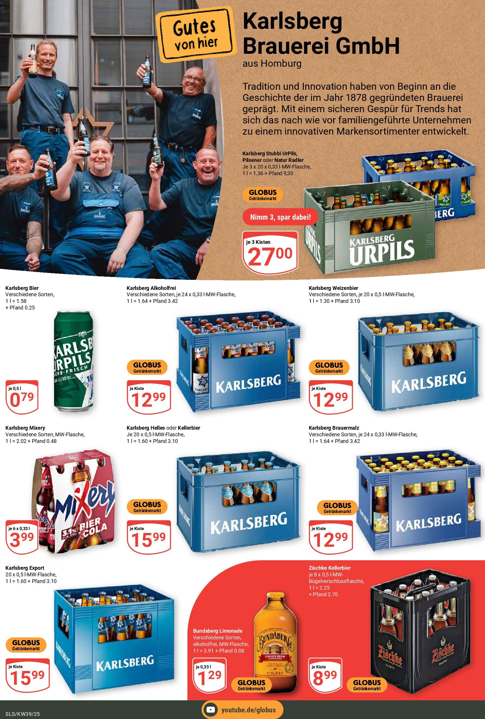 Globus prospekt Saarlouis	 (ab 21.09.2025) » Angebote online | Seite: 4 | Produkte: Bier, Limonade, Radler, Mixery