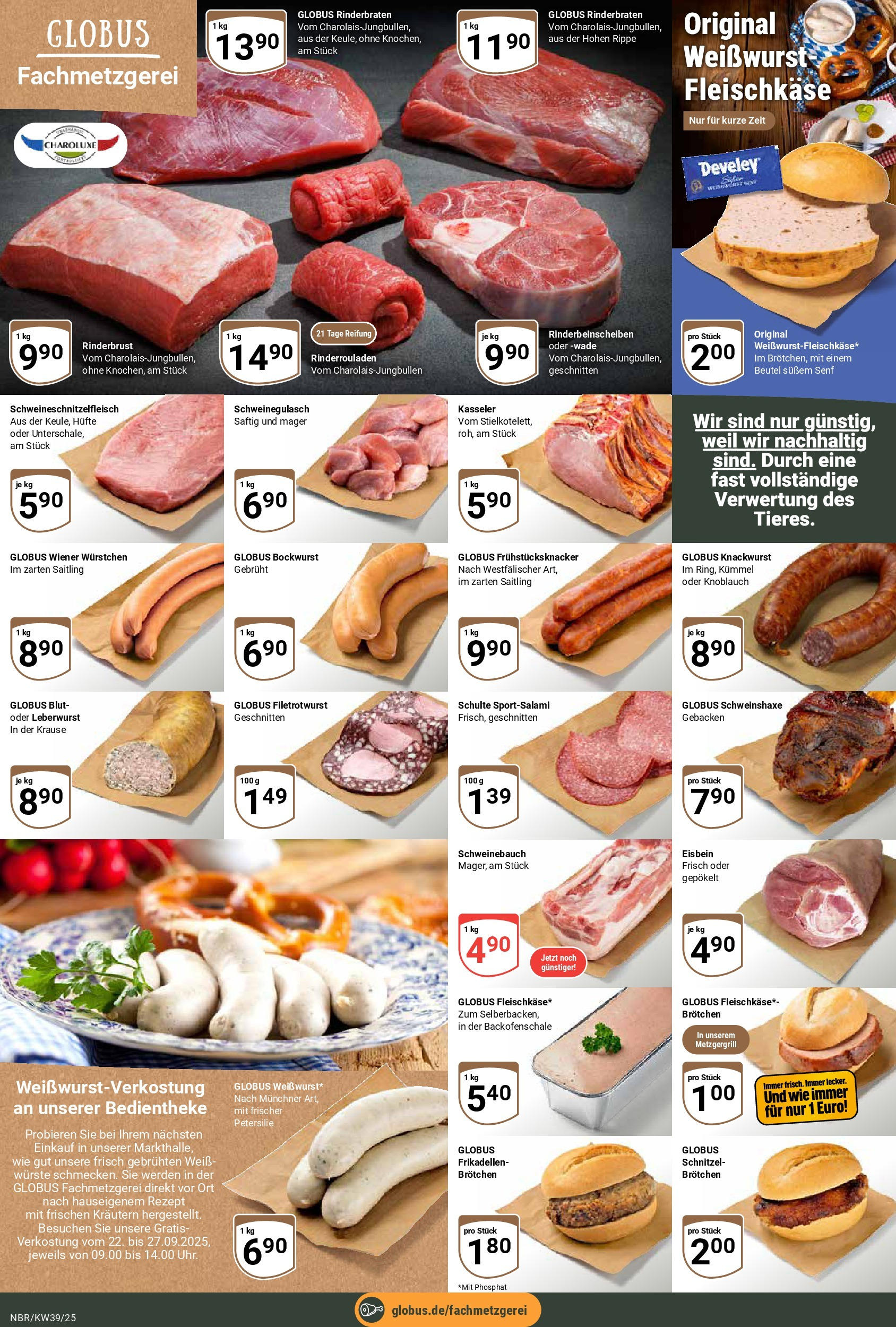 Globus prospekt Neubrandenburg (ab 21.09.2025) » Angebote ab Montag | Seite: 6 | Produkte: Rinderrouladen, Rinderbraten, Schnitzel, Knoblauch Globus prospekt Neubrandenburg (ab 21.09.2025) » Angebote online | Seite: 6 | Produkte: Rinderrouladen, Rinderbraten, Schnitzel, Knoblauch
