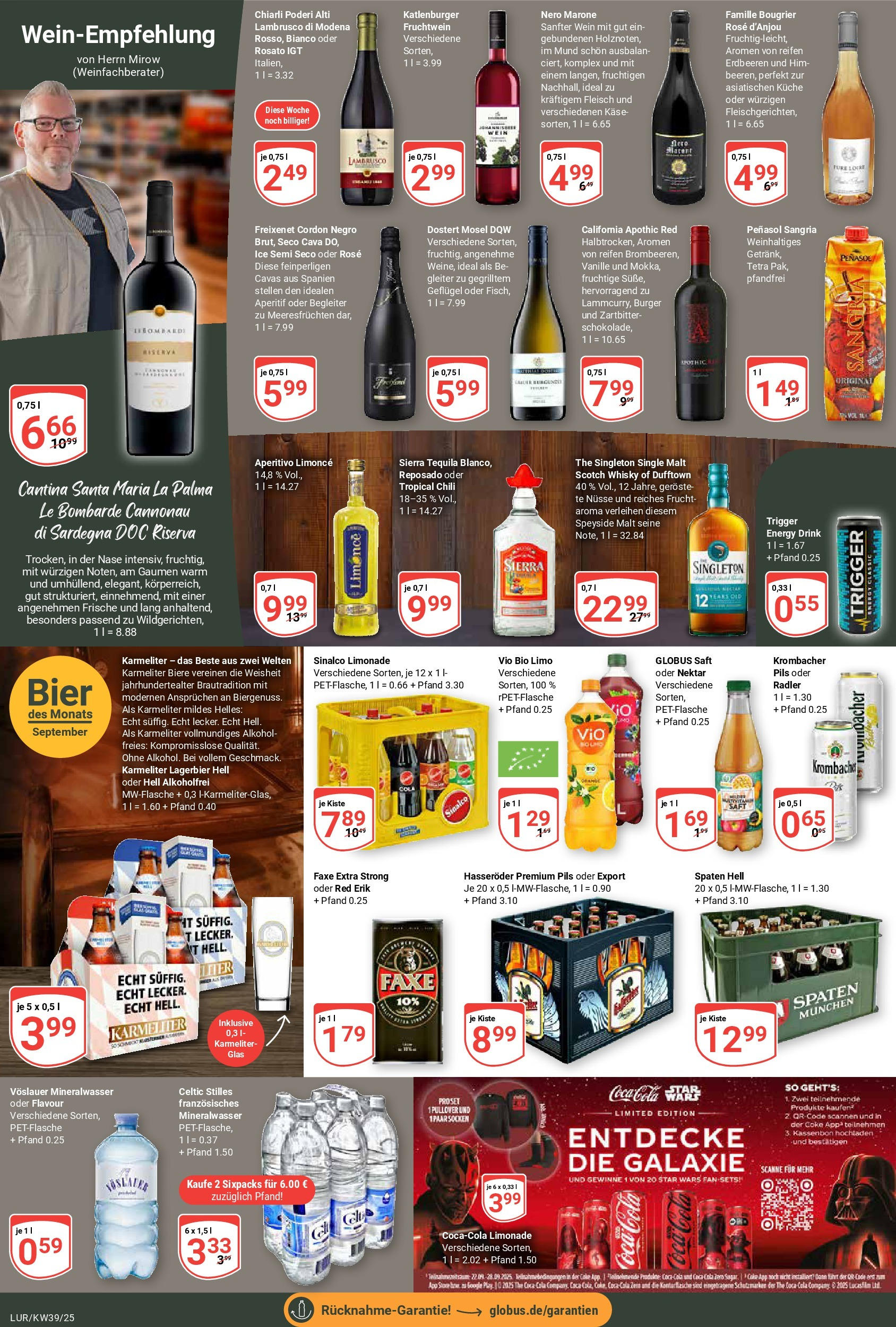 Globus prospekt Hamburg (ab 21.09.2025) » Angebote ab Montag | Seite: 21 | Produkte: Käse, Freixenet, Bier, Socken Globus prospekt Hamburg (ab 21.09.2025) » Angebote online | Seite: 21 | Produkte: Käse, Freixenet, Bier, Socken