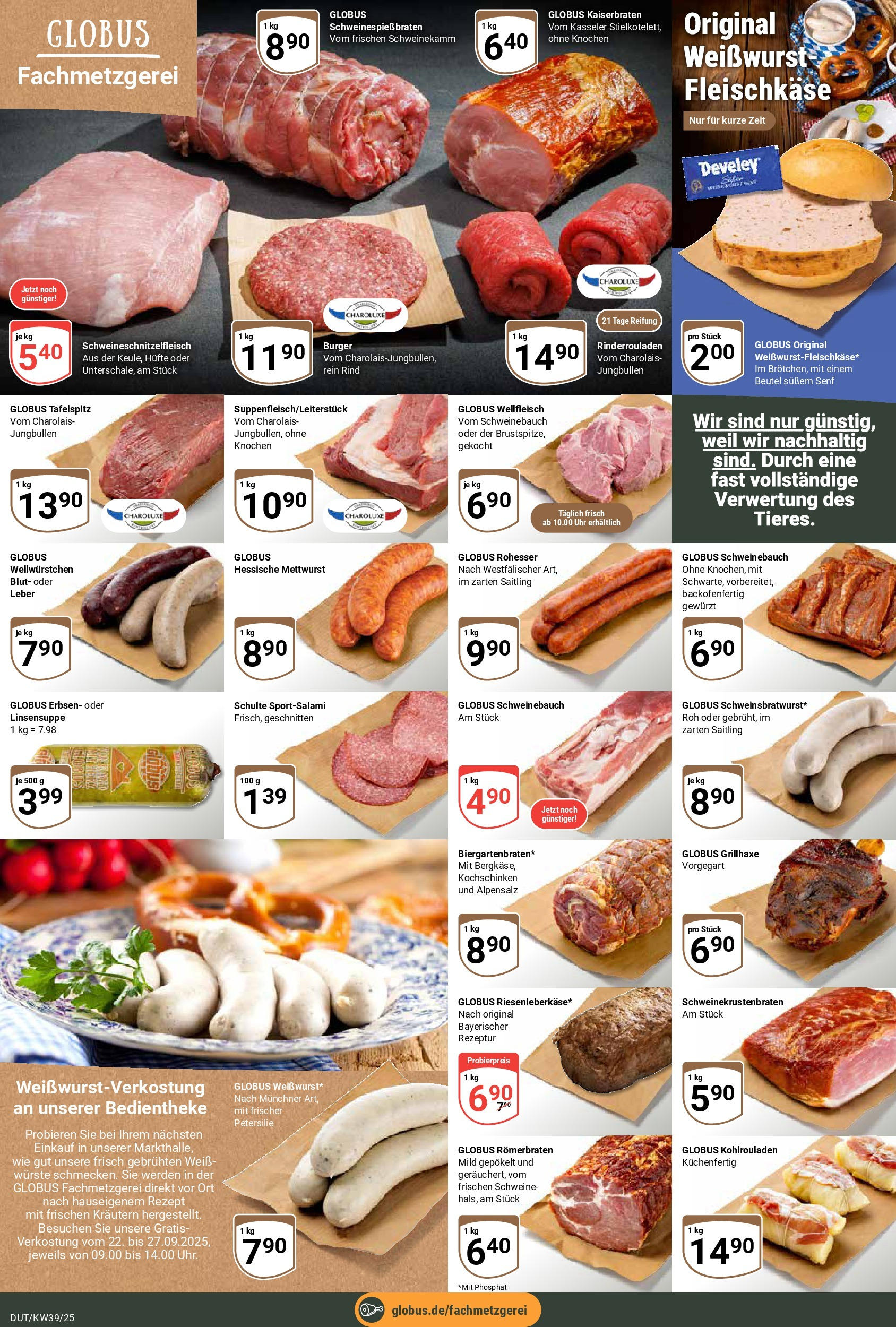 Globus prospekt Wetzlar-Dutenhofen (ab 21.09.2025) » Angebote ab Montag | Seite: 8 | Produkte: Rinderrouladen, Weißwurst, Petersilie, Erbsen Globus prospekt Wetzlar-Dutenhofen (ab 21.09.2025) » Angebote online | Seite: 8 | Produkte: Rinderrouladen, Weißwurst, Petersilie, Erbsen