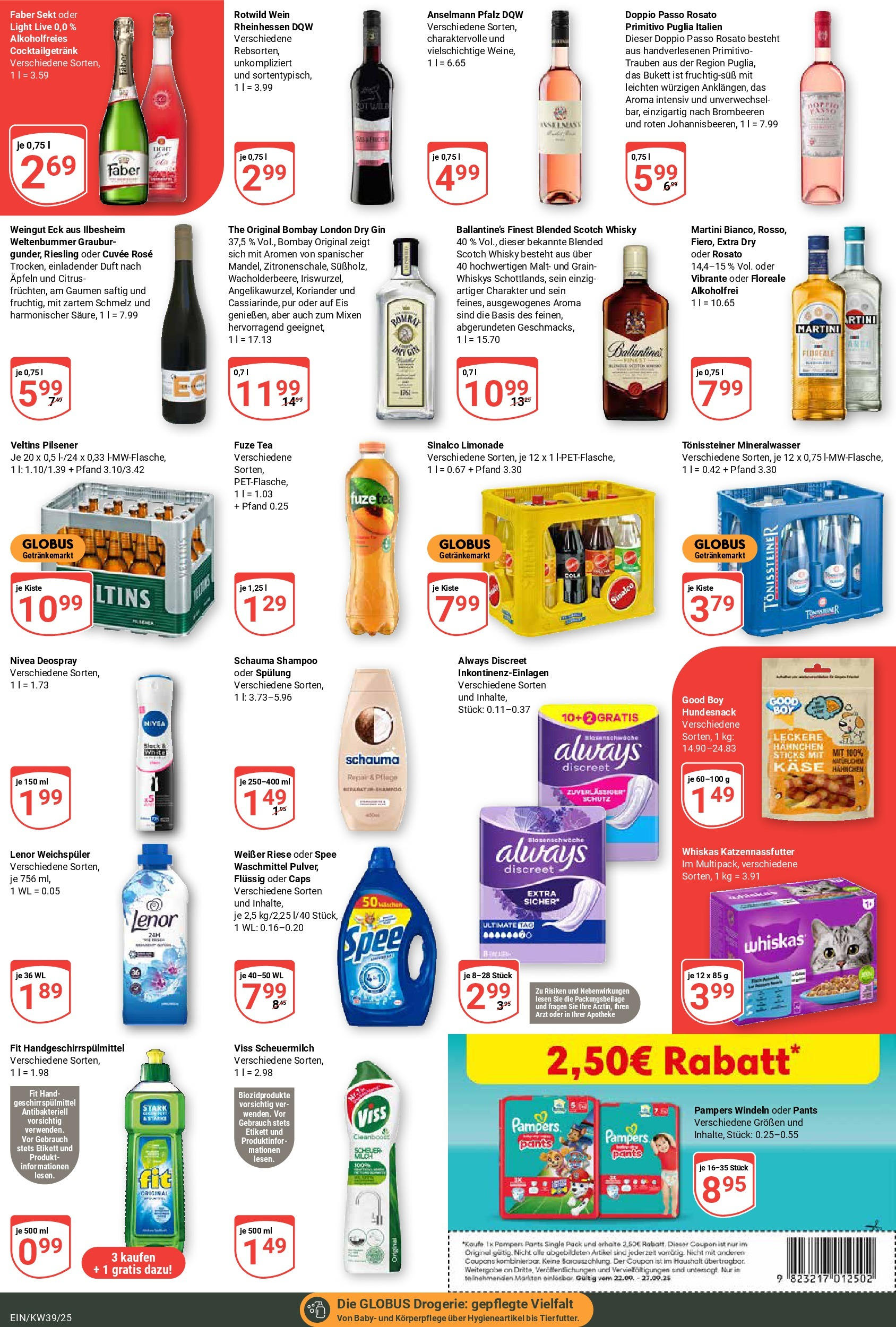 Globus prospekt Homburg-Einöd	 (ab 21.09.2025) » Angebote online | Seite: 5 | Produkte: Duft, Mineralwasser, Eis, Whiskas