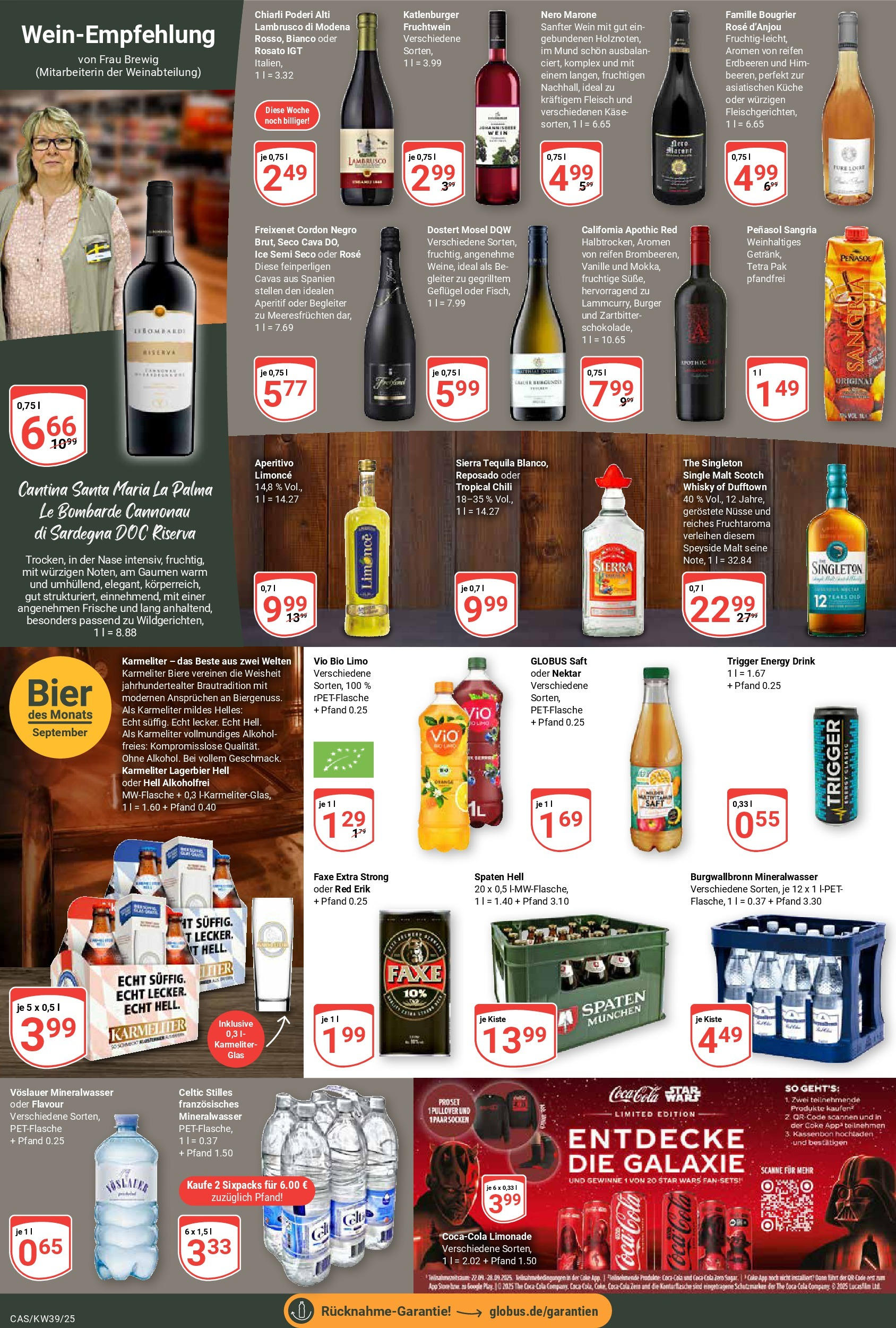 Globus prospekt Castrop-Rauxel (ab 21.09.2025) » Angebote ab Montag | Seite: 17 | Produkte: Coca cola, Energy, Limonade, Tequila Globus prospekt Castrop-Rauxel (ab 21.09.2025) » Angebote online | Seite: 17 | Produkte: Coca cola, Energy, Limonade, Tequila