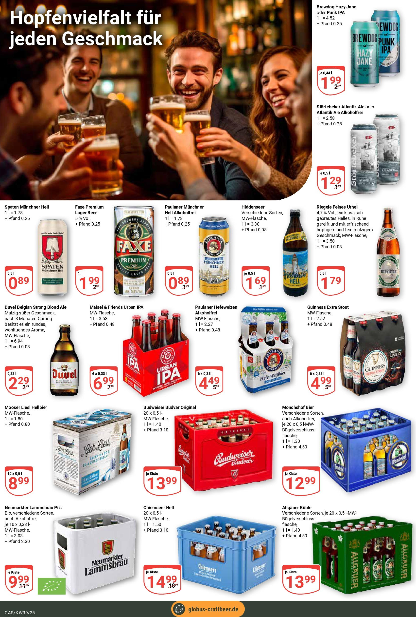 Globus prospekt Castrop-Rauxel (ab 21.09.2025) » Angebote ab Montag | Seite: 18 | Produkte: Bier, Pils, Budweiser, Paulaner Globus prospekt Castrop-Rauxel (ab 21.09.2025) » Angebote online | Seite: 18 | Produkte: Bier, Pils, Budweiser, Paulaner
