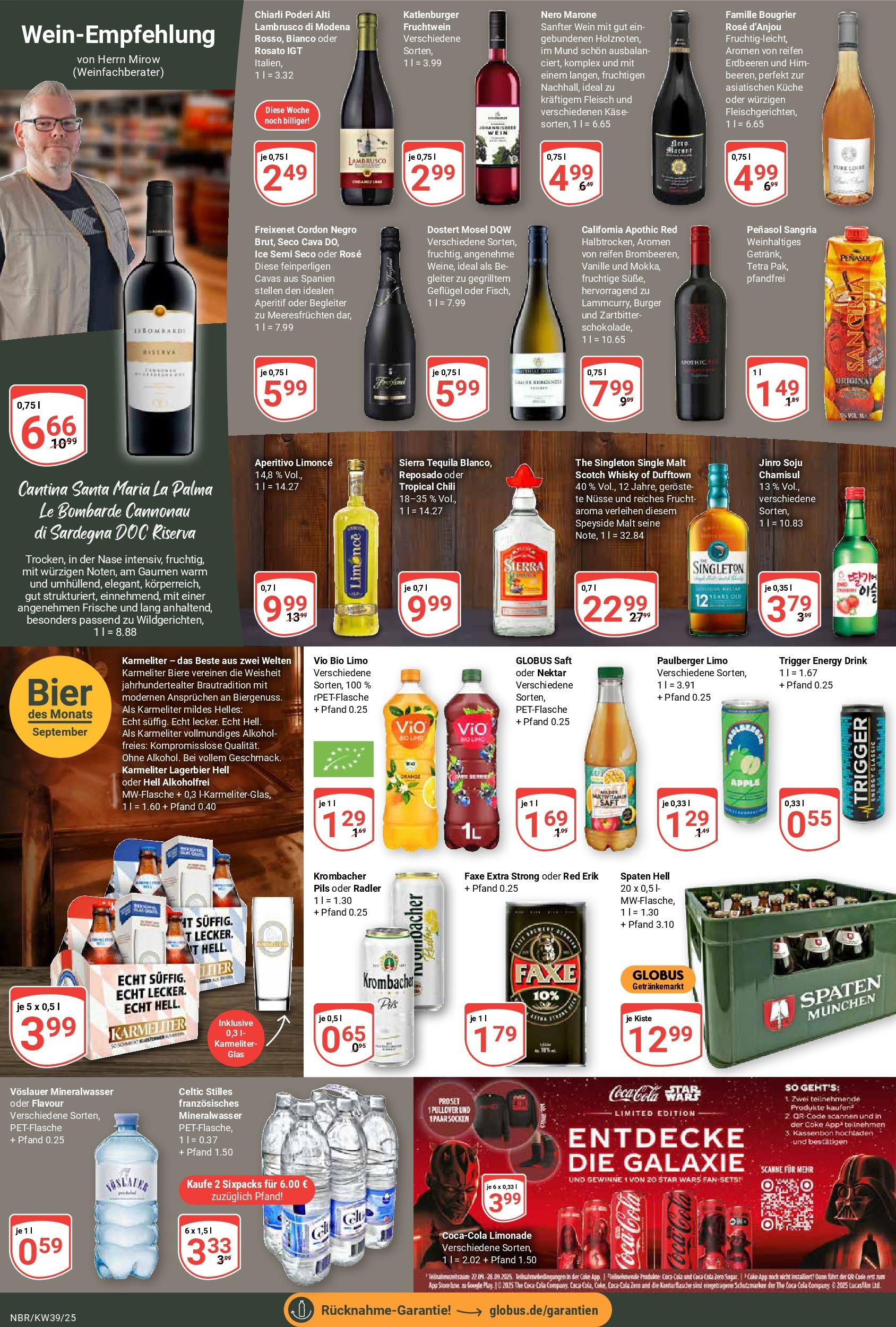 Globus prospekt Neubrandenburg (ab 21.09.2025) » Angebote ab Montag | Seite: 19 | Produkte: Whisky, Pils, Limonade, Krombacher Globus prospekt Neubrandenburg (ab 21.09.2025) » Angebote online | Seite: 19 | Produkte: Whisky, Pils, Limonade, Krombacher