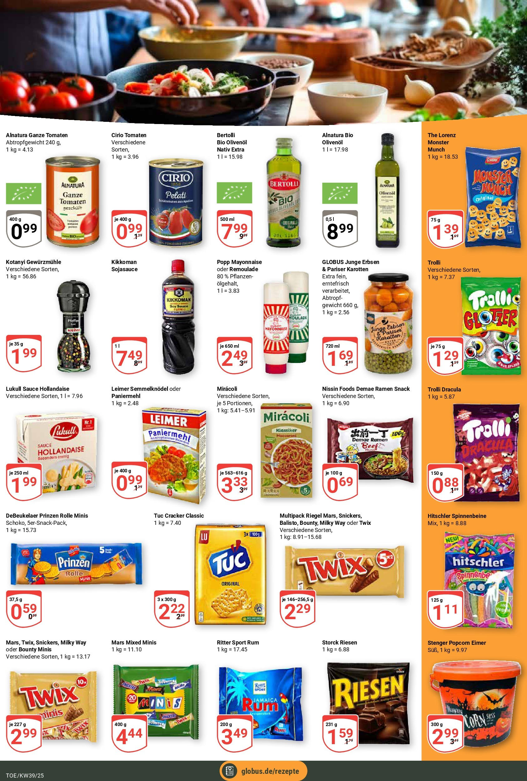 Globus prospekt Tönisvorst	 (ab 21.09.2025) » Angebote online | Seite: 16 | Produkte: Gewicht, Rum, Twix, Erbsen