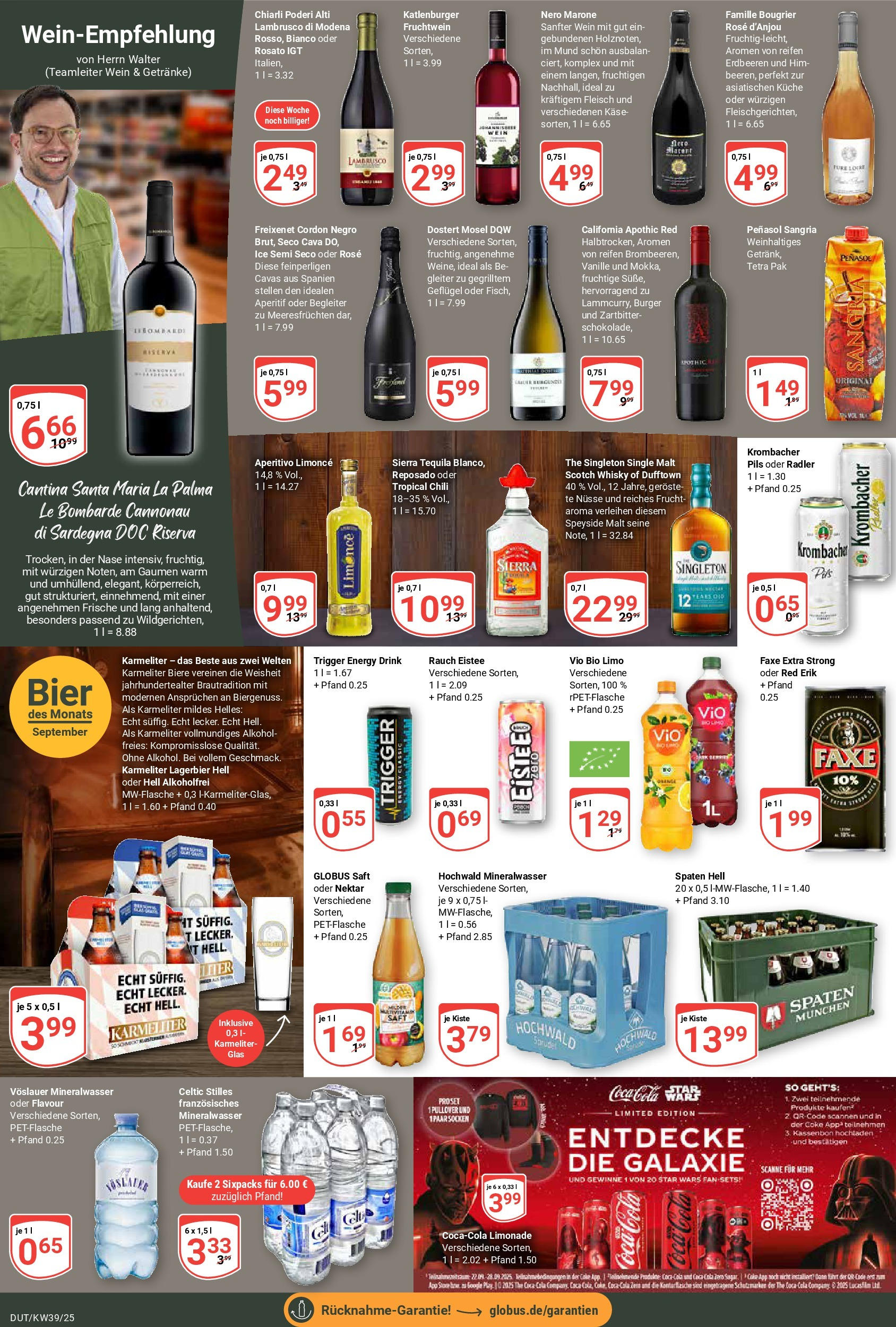 Globus prospekt Wetzlar-Dutenhofen (ab 21.09.2025) » Angebote ab Montag | Seite: 19 | Produkte: Whisky, Socken, Saft, Fleisch Globus prospekt Wetzlar-Dutenhofen (ab 21.09.2025) » Angebote online | Seite: 19 | Produkte: Whisky, Socken, Saft, Fleisch
