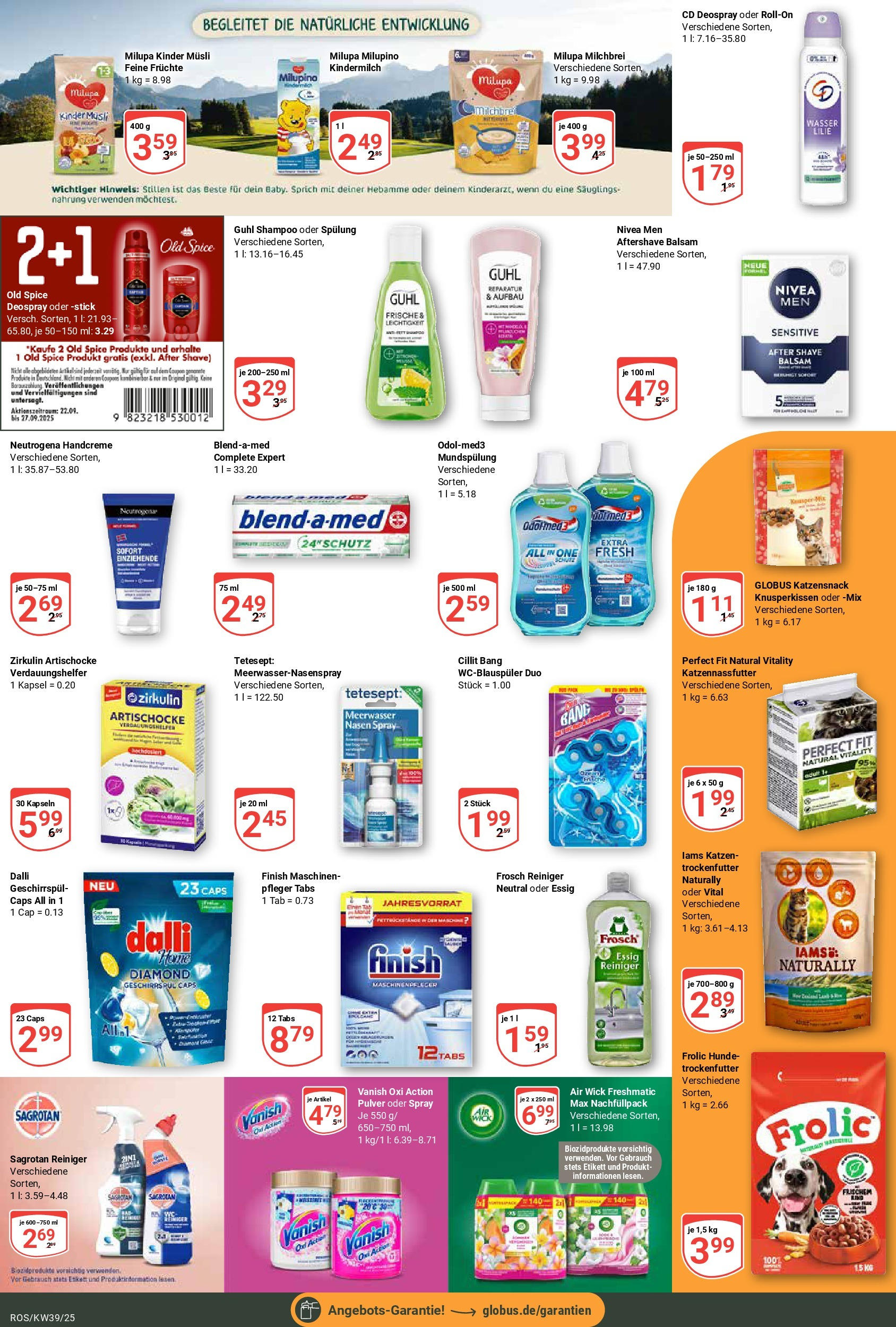 Globus prospekt Lambrechtshagen (ab 21.09.2025) » Angebote ab Montag | Seite: 26 | Produkte: Finish, Shampoo, Spülung, Deospray Globus prospekt Lambrechtshagen (ab 21.09.2025) » Angebote online | Seite: 26 | Produkte: Finish, Shampoo, Spülung, Deospray