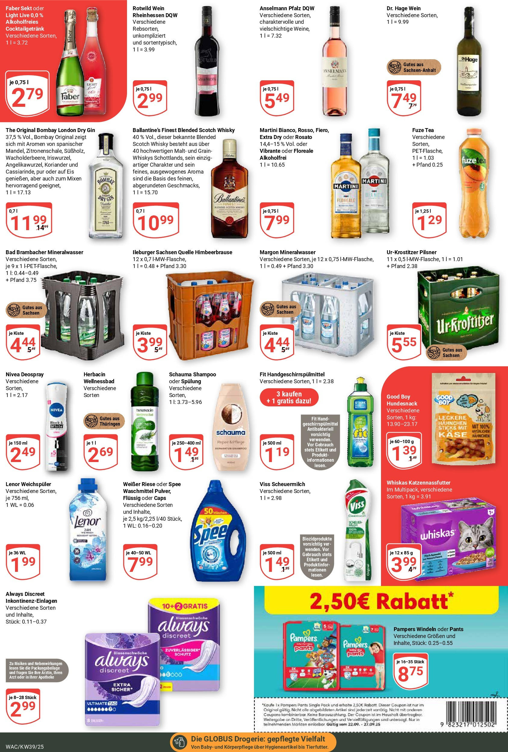 Globus prospekt Markkleeberg (ab 21.09.2025) » Angebote ab Montag | Seite: 3 | Produkte: Lenor, Shampoo, Spee, Wein Globus prospekt Markkleeberg (ab 21.09.2025) » Angebote online | Seite: 3 | Produkte: Lenor, Shampoo, Spee, Wein