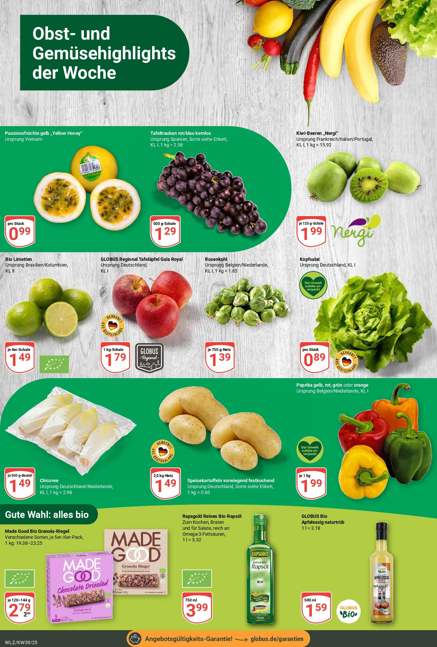Globus prospekt Weischlitz (ab 21.09.2025) » Angebote ab Montag | Seite: 6 | Produkte: Limetten, Rapsöl, Paprika, Obst Globus prospekt Weischlitz (ab 21.09.2025) » Angebote online | Seite: 6 | Produkte: Limetten, Rapsöl, Paprika, Obst