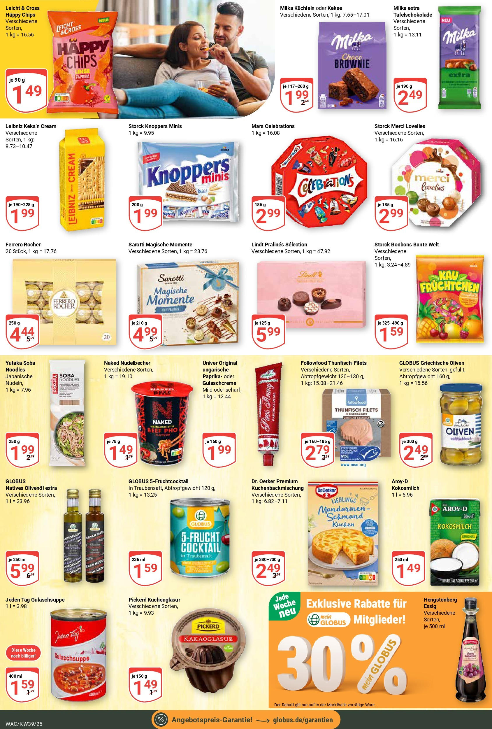 Globus prospekt Markkleeberg (ab 21.09.2025) » Angebote ab Montag | Seite: 12 | Produkte: Mars, Knoppers, Chips, Kekse Globus prospekt Markkleeberg (ab 21.09.2025) » Angebote online | Seite: 12 | Produkte: Mars, Knoppers, Chips, Kekse