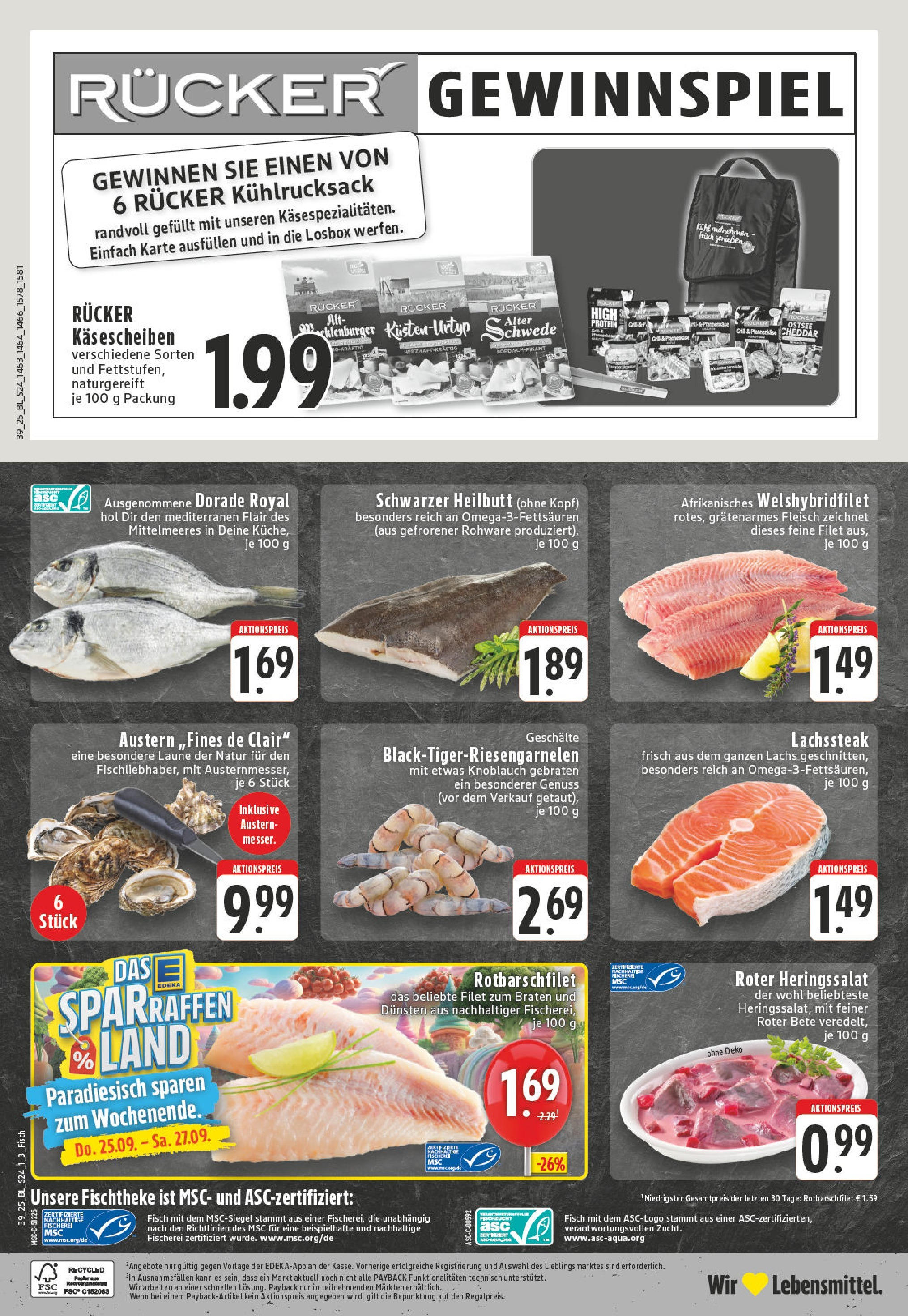Edeka prospekt Gevelsberg (ab 21.09.2025) » Angebote Online | Seite: 26 | Produkte: Dorade, Lachs, Steak, Fleisch Edeka prospekt Gevelsberg (ab 21.09.2025) » Angebote Online | Seite: 26 | Produkte: Dorade, Lachs, Steak, Fleisch
