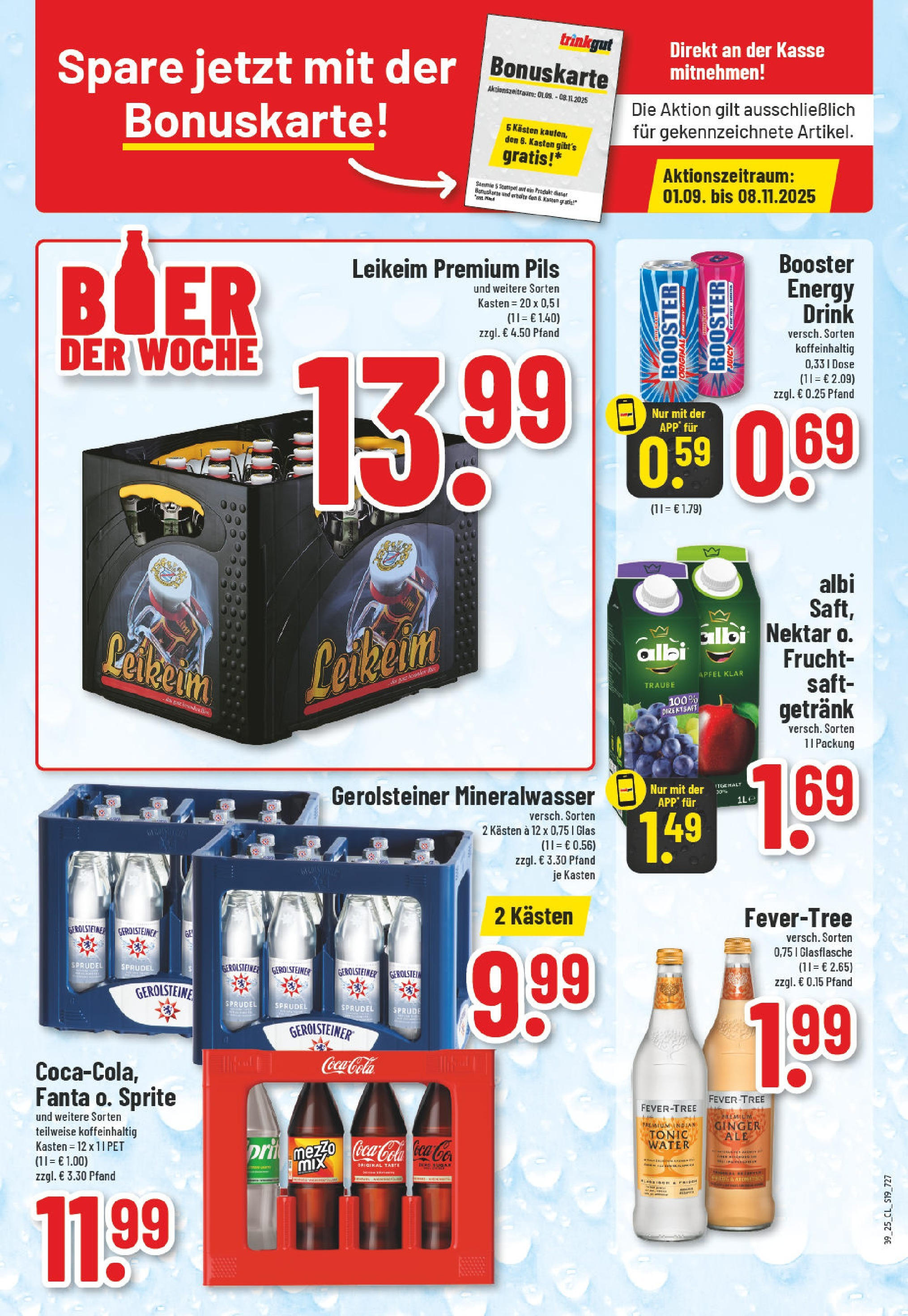 Edeka prospekt Weilerswist	 (ab 21.09.2025) » Angebote Online | Seite: 19 | Produkte: Coca cola, Sprite, Energy, Mineralwasser