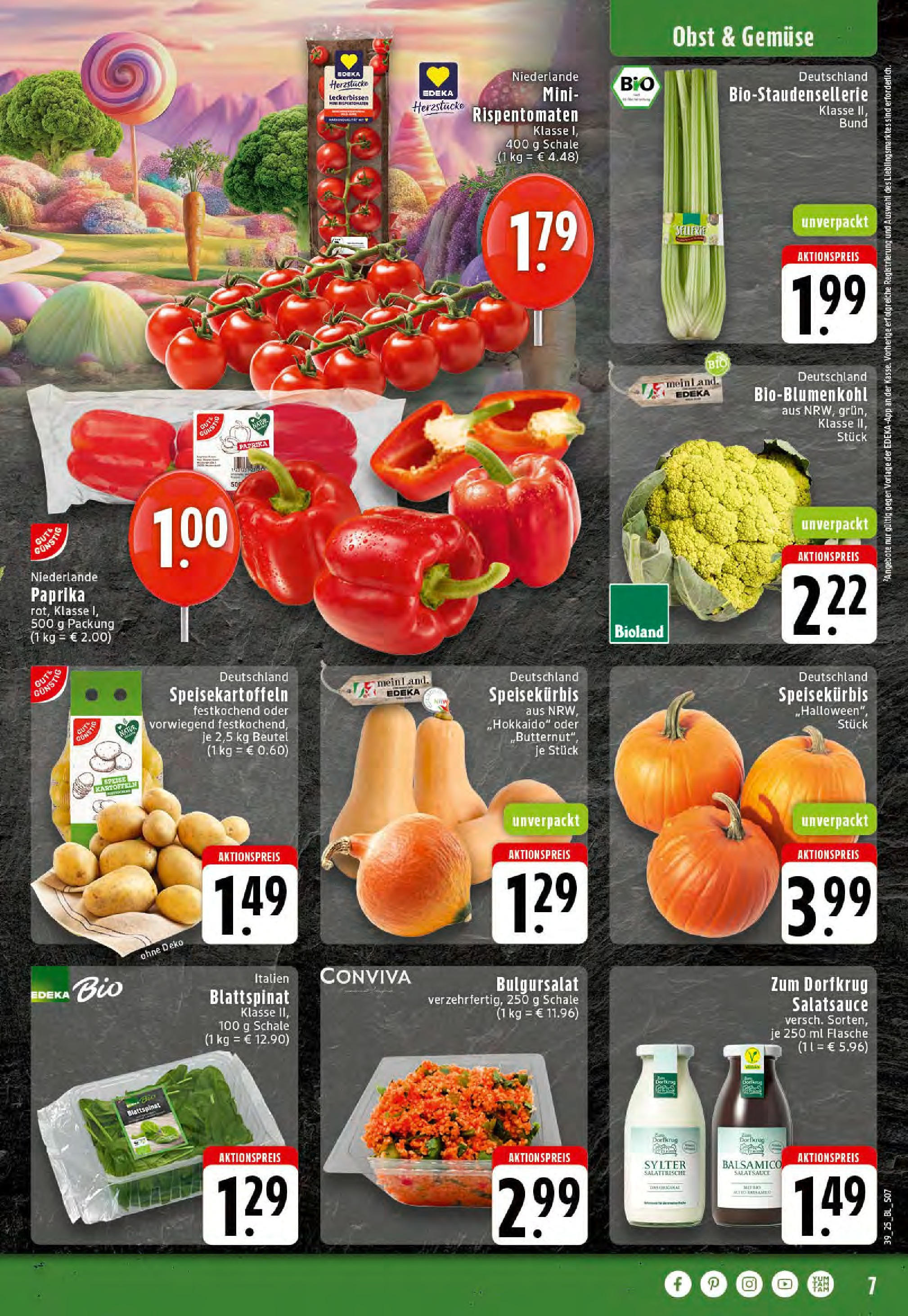Edeka prospekt Saerbeck	 (ab 21.09.2025) » Angebote Online | Seite: 7 | Produkte: Dressing, Kartoffeln, Gemüse, Obst