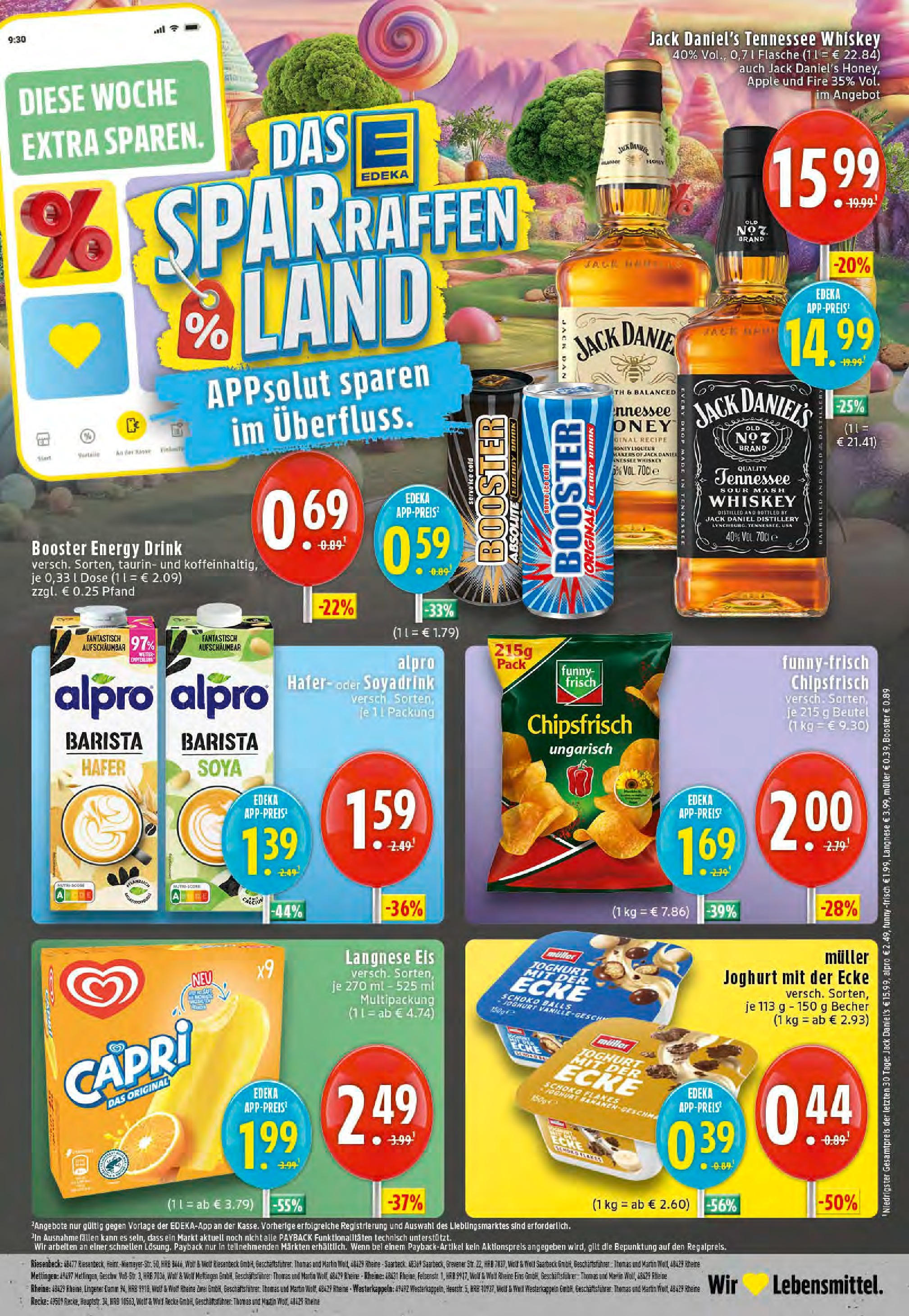 Edeka prospekt Saerbeck	 (ab 21.09.2025) » Angebote Online | Seite: 24 | Produkte: Langnese, Energy, Joghurt, Whiskey