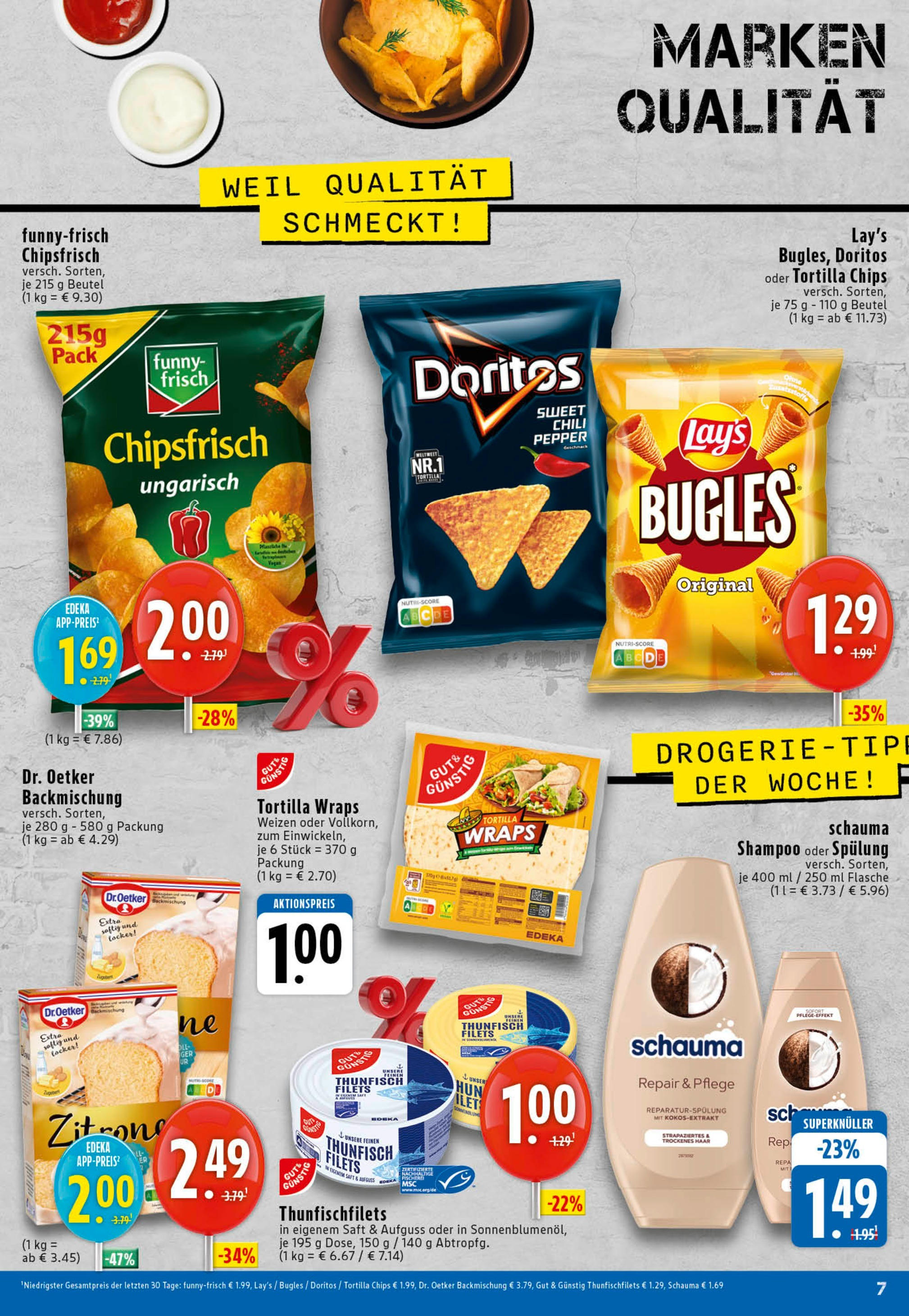 Edeka prospekt Köln	 (ab 21.09.2025) » Angebote Online | Seite: 7 | Produkte: Schauma shampoo, Thunfisch, Chili, Saft