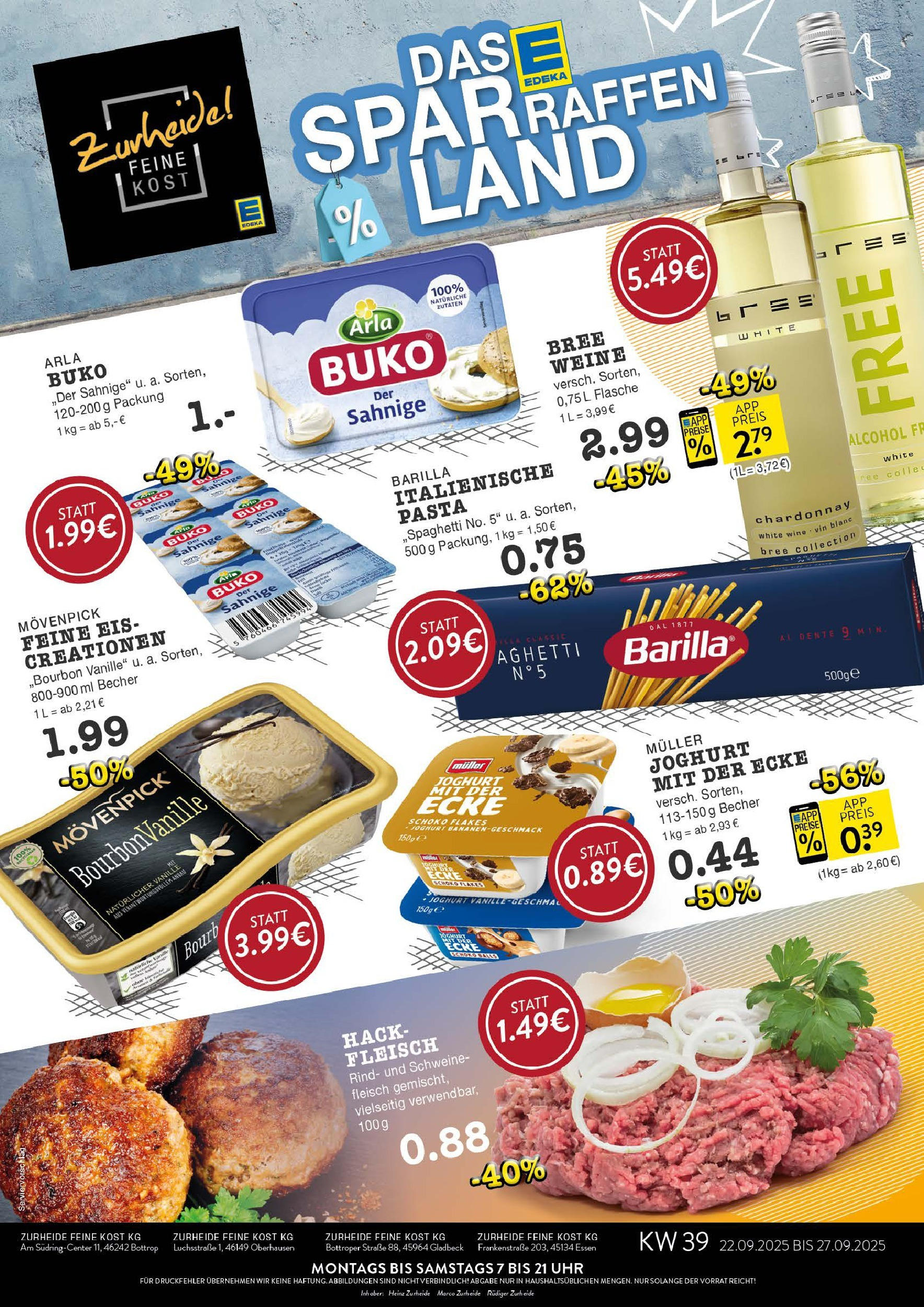 Edeka prospekt Bottrop	 (ab 12.09.2025) » Angebote Online | Seite: 1 | Produkte: Bree, Arla buko, Schweinefleisch, Fleisch