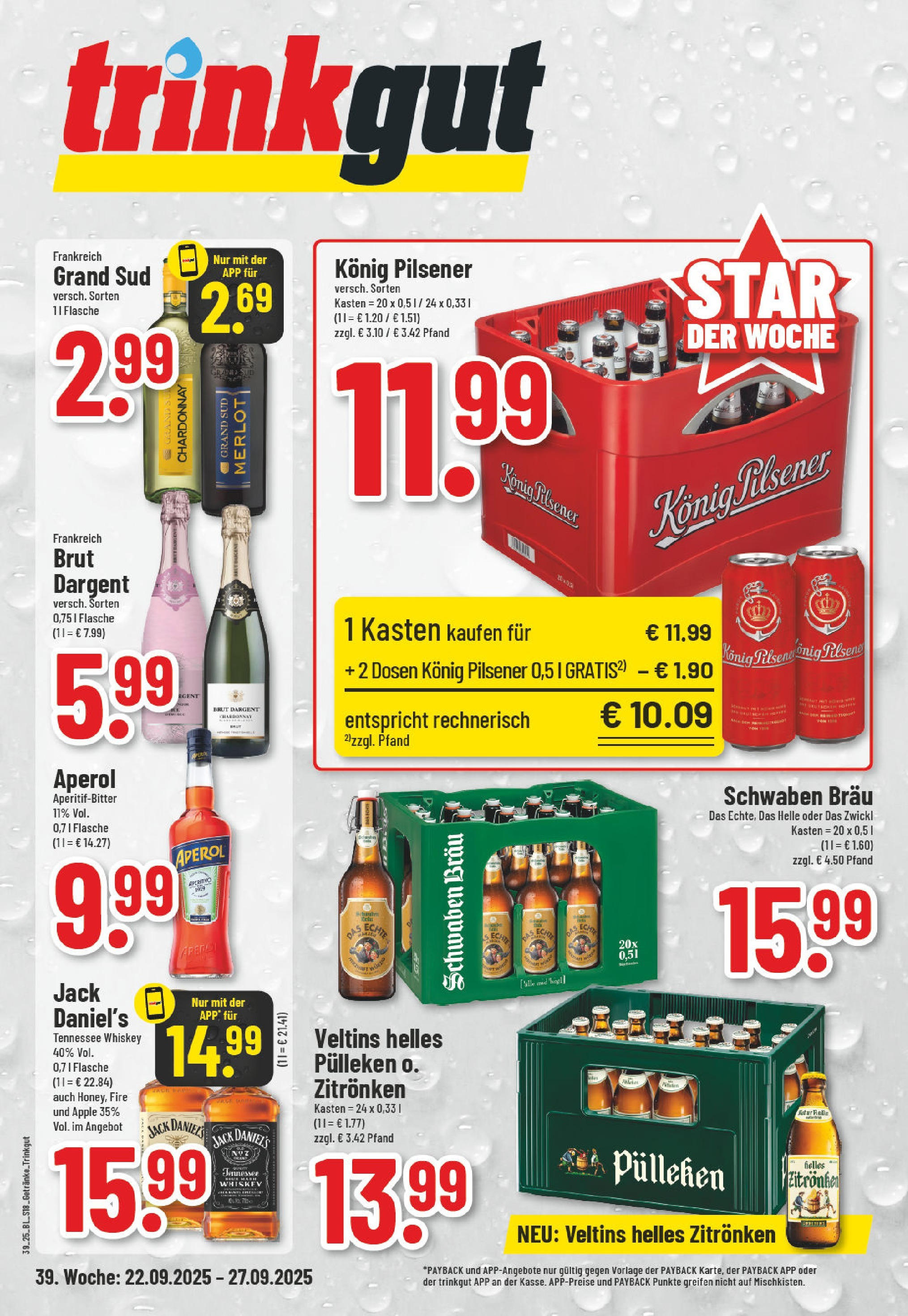 Edeka prospekt Wassenberg	 (ab 21.09.2025) » Angebote Online | Seite: 18 | Produkte: Merlot, Jack Daniel's, Grand sud, Veltins