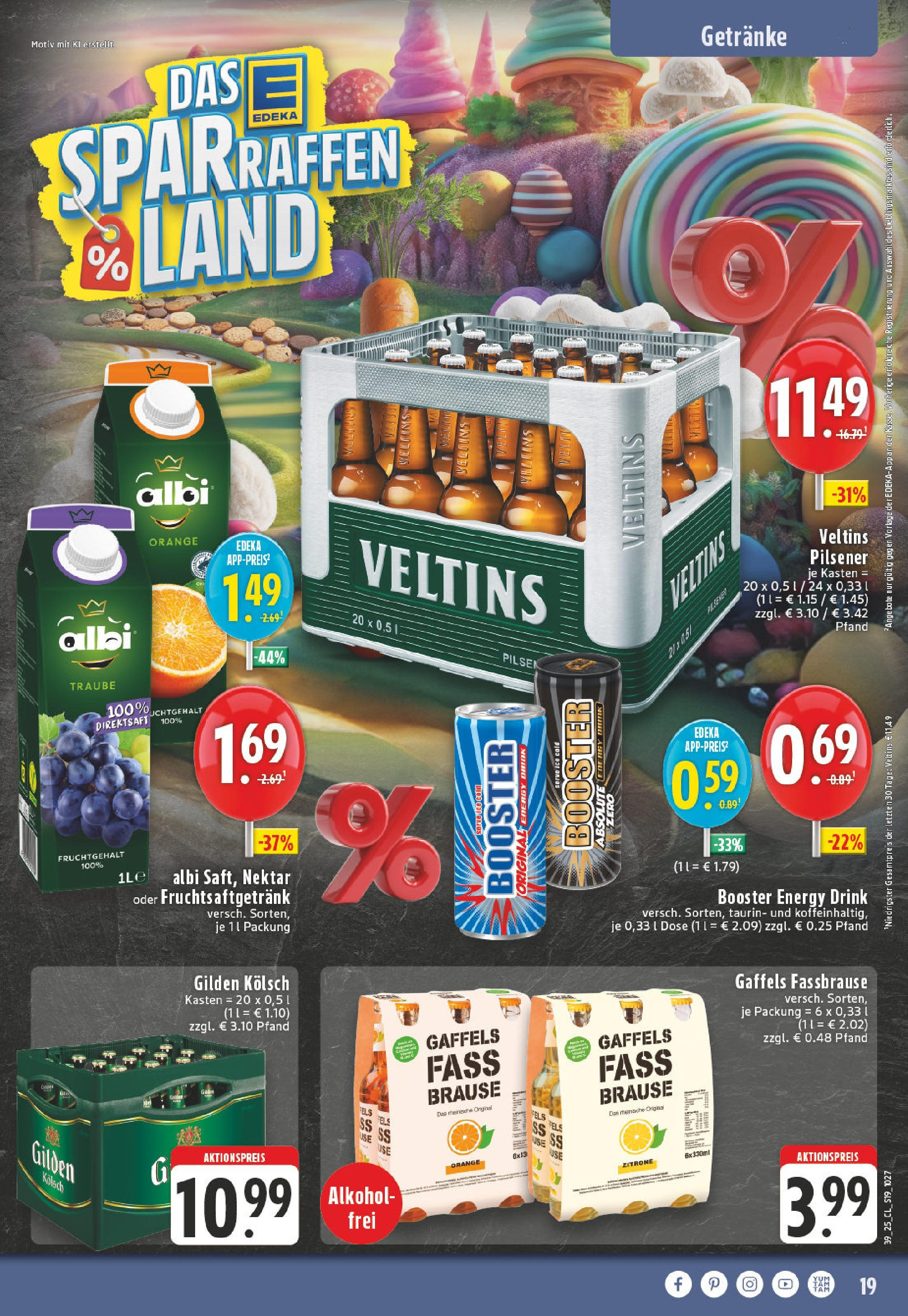 Edeka prospekt Ruppichteroth (ab 21.09.2025) » Angebote Online | Seite: 19 | Produkte: Energy, Zitrone, Fassbrause, Veltins Edeka prospekt Ruppichteroth (ab 21.09.2025) » Angebote Online | Seite: 19 | Produkte: Energy, Zitrone, Fassbrause, Veltins