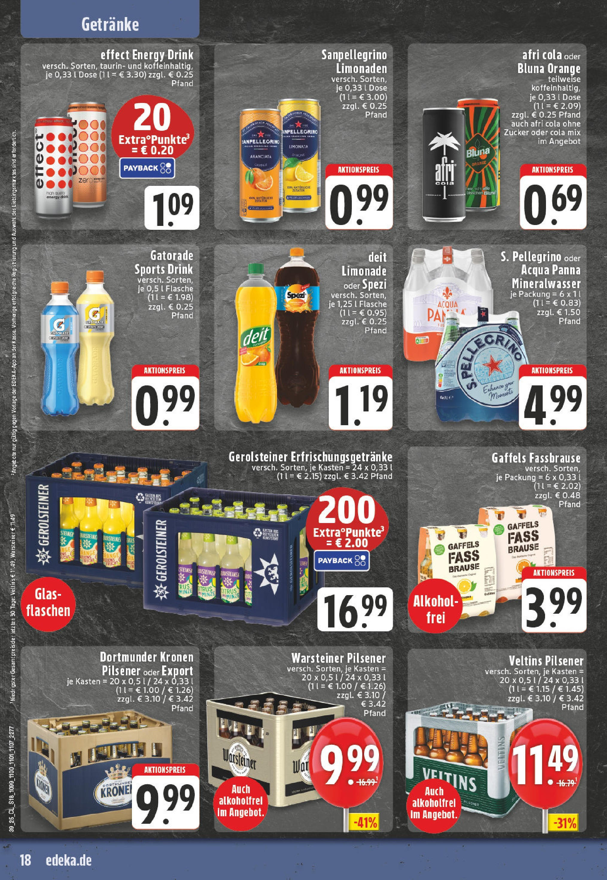 Edeka prospekt Dortmund	 (ab 21.09.2025) » Angebote Online | Seite: 18 | Produkte: Cola, Energy, Limonade, Warsteiner