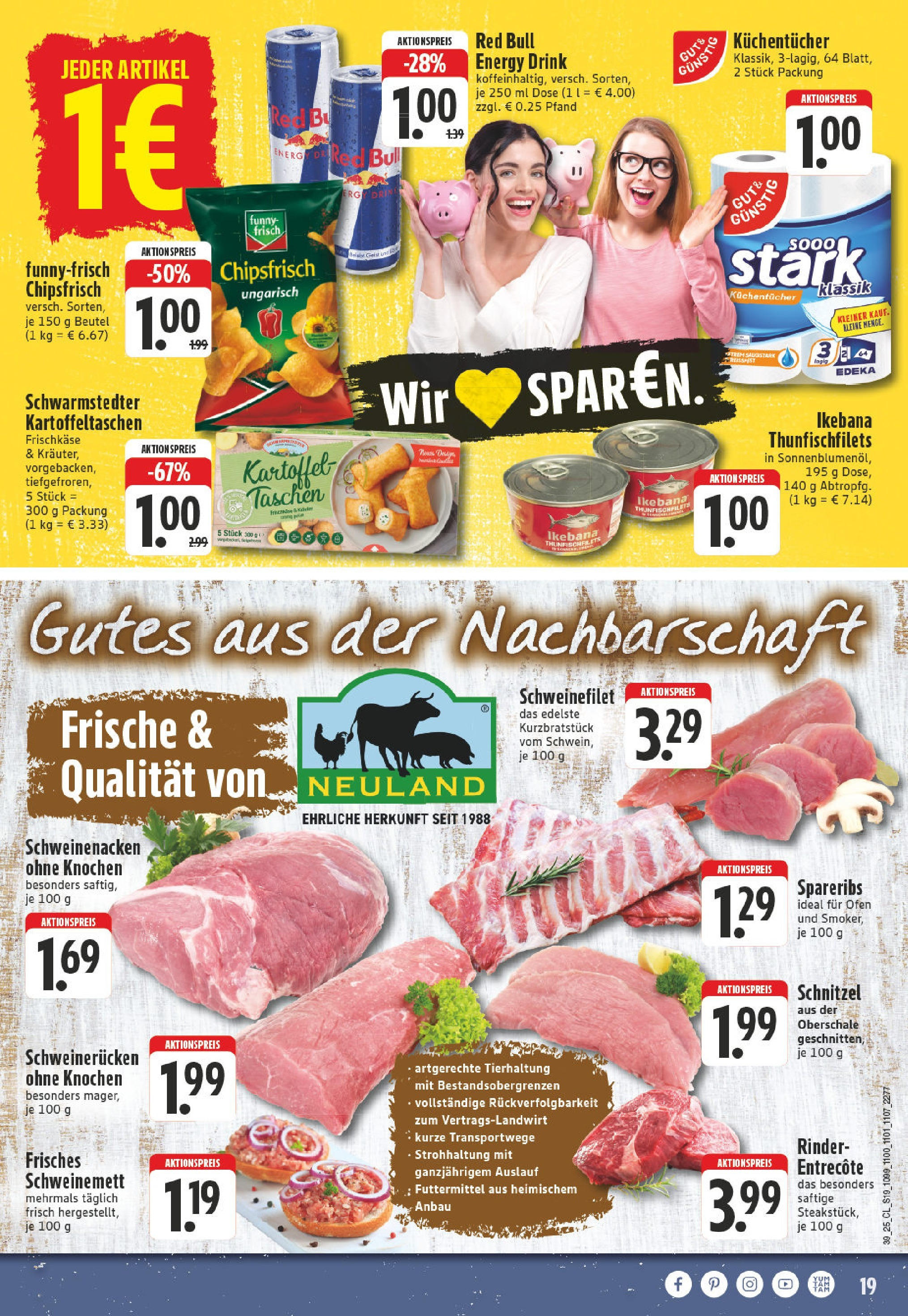 Edeka prospekt Dortmund	 (ab 21.09.2025) » Angebote Online | Seite: 19 | Produkte: Ofen, Red bull, Schweinefilet, Frischkase