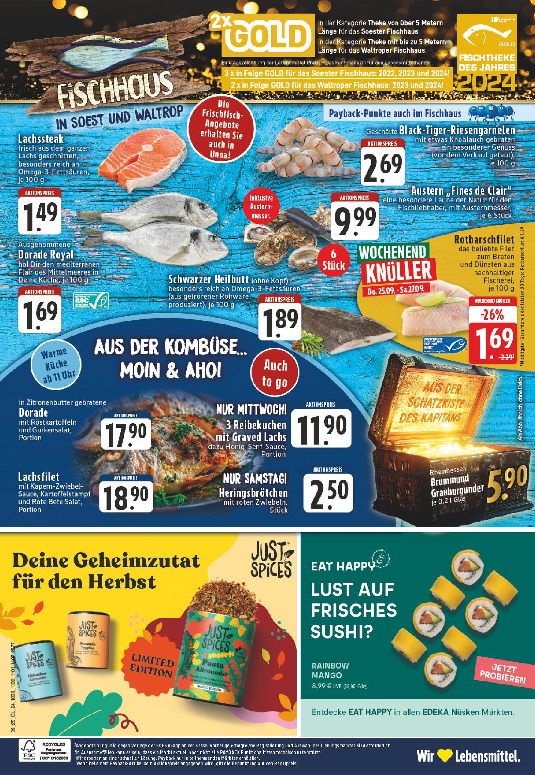 Edeka prospekt Dortmund	 (ab 21.09.2025) » Angebote Online | Seite: 24 | Produkte: Küche, Lachs, Knoblauch, Pasta