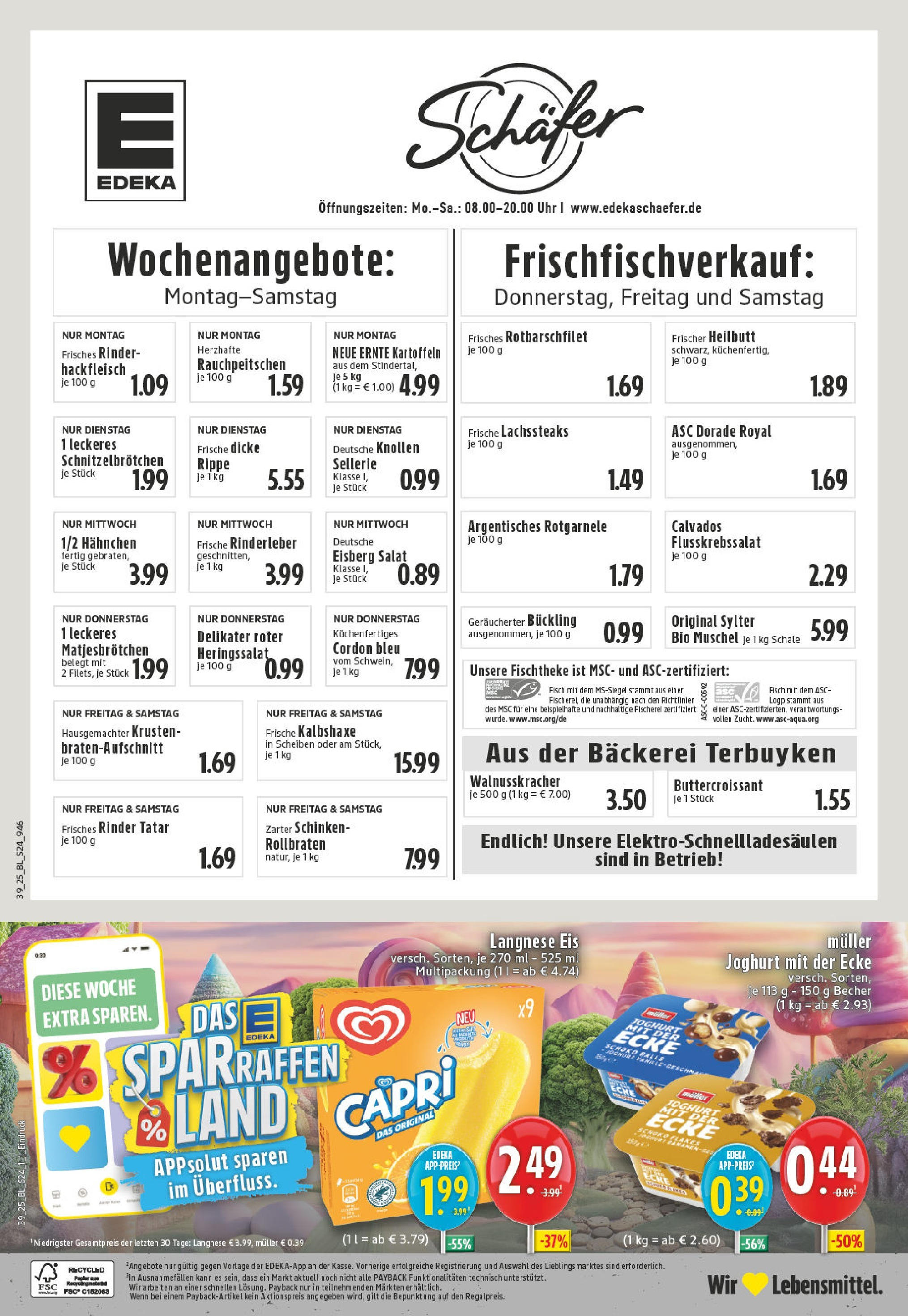 Edeka prospekt Düsseldorf	 (ab 21.09.2025) » Angebote Online | Seite: 24 | Produkte: Langnese, Joghurt, Eis, Uhr