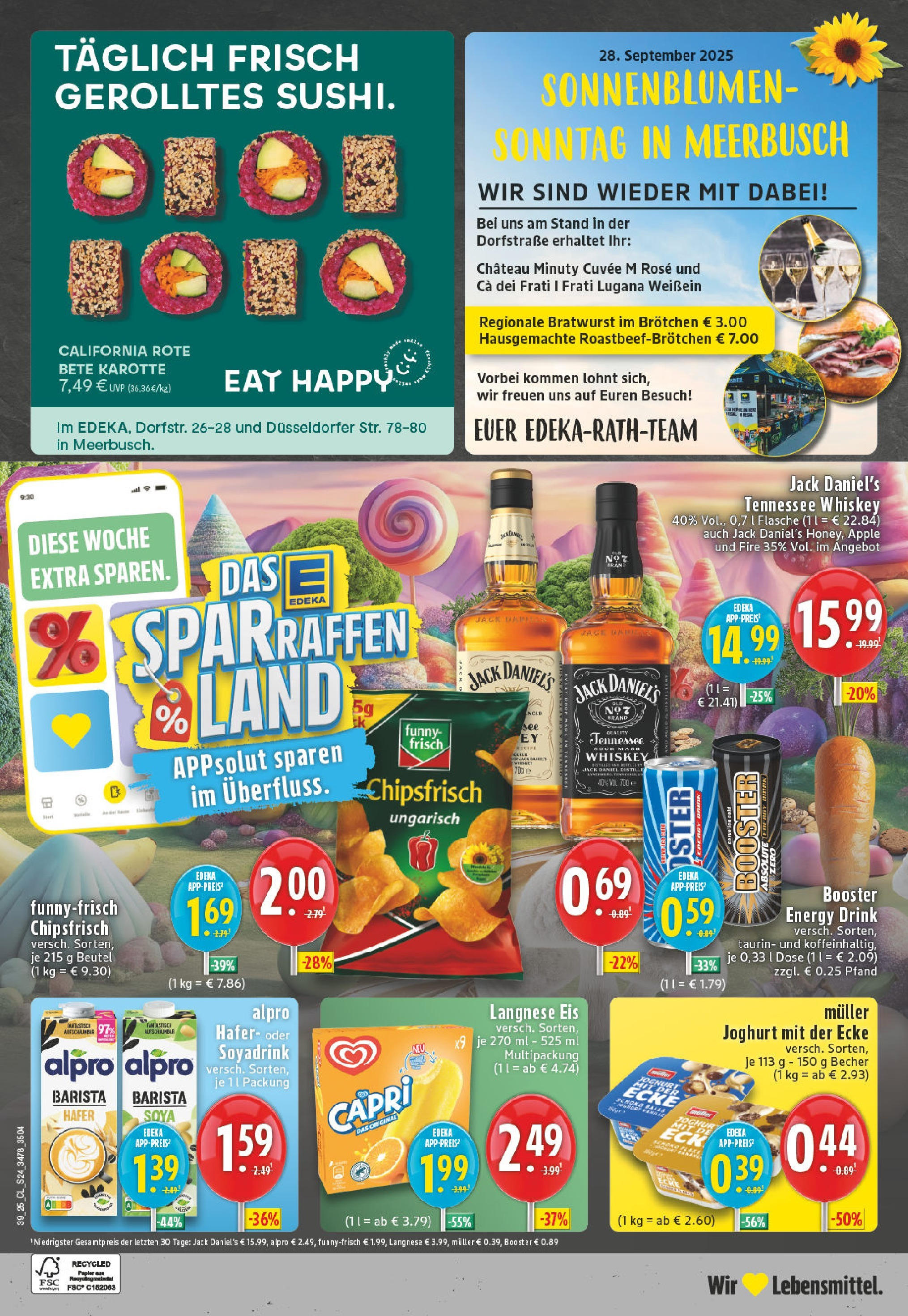 Edeka prospekt Meerbusch-Büderich (ab 21.09.2025) » Angebote Online | Seite: 24 | Produkte: Langnese, Jack Daniel's, Alpro, Karotte Edeka prospekt Meerbusch-Büderich (ab 21.09.2025) » Angebote Online | Seite: 24 | Produkte: Langnese, Jack Daniel's, Alpro, Karotte