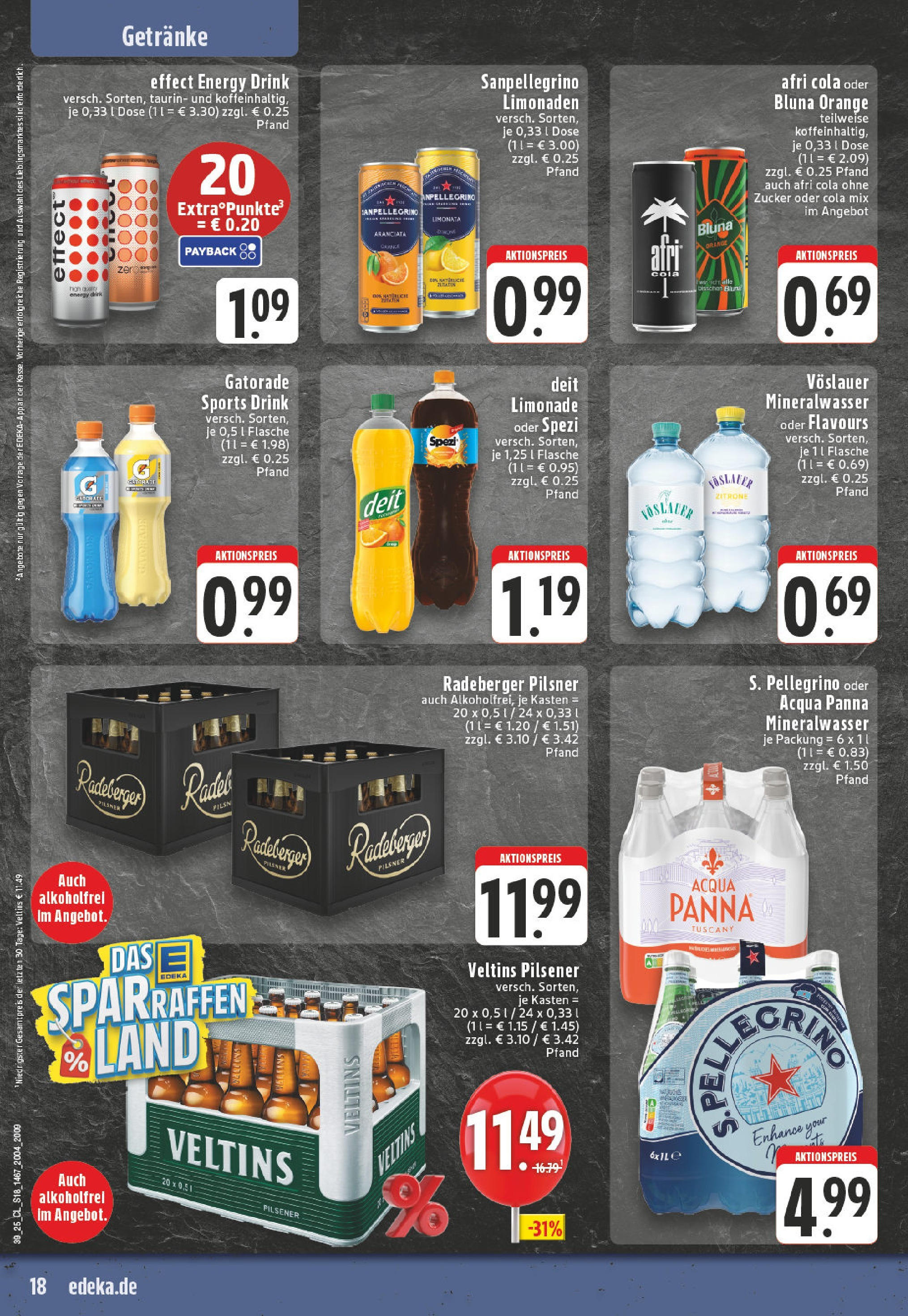 Edeka prospekt Paderborn - Wewer	 (ab 21.09.2025) » Angebote Online | Seite: 18 | Produkte: Limonade, Mineralwasser, Zitrone, Veltins