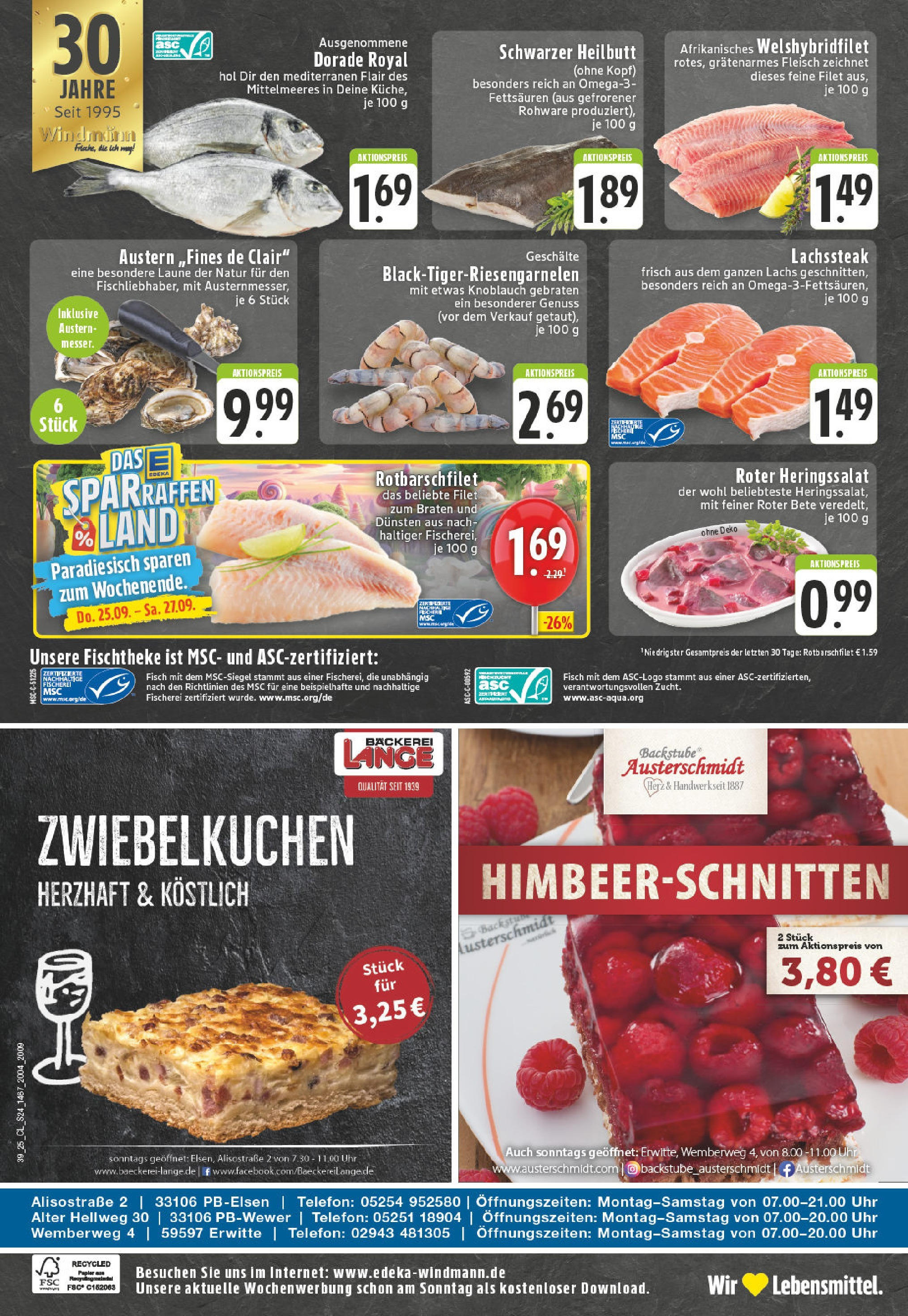 Edeka prospekt Paderborn - Wewer	 (ab 21.09.2025) » Angebote Online | Seite: 24 | Produkte: Lachs, Knoblauch, Fleisch, Uhr
