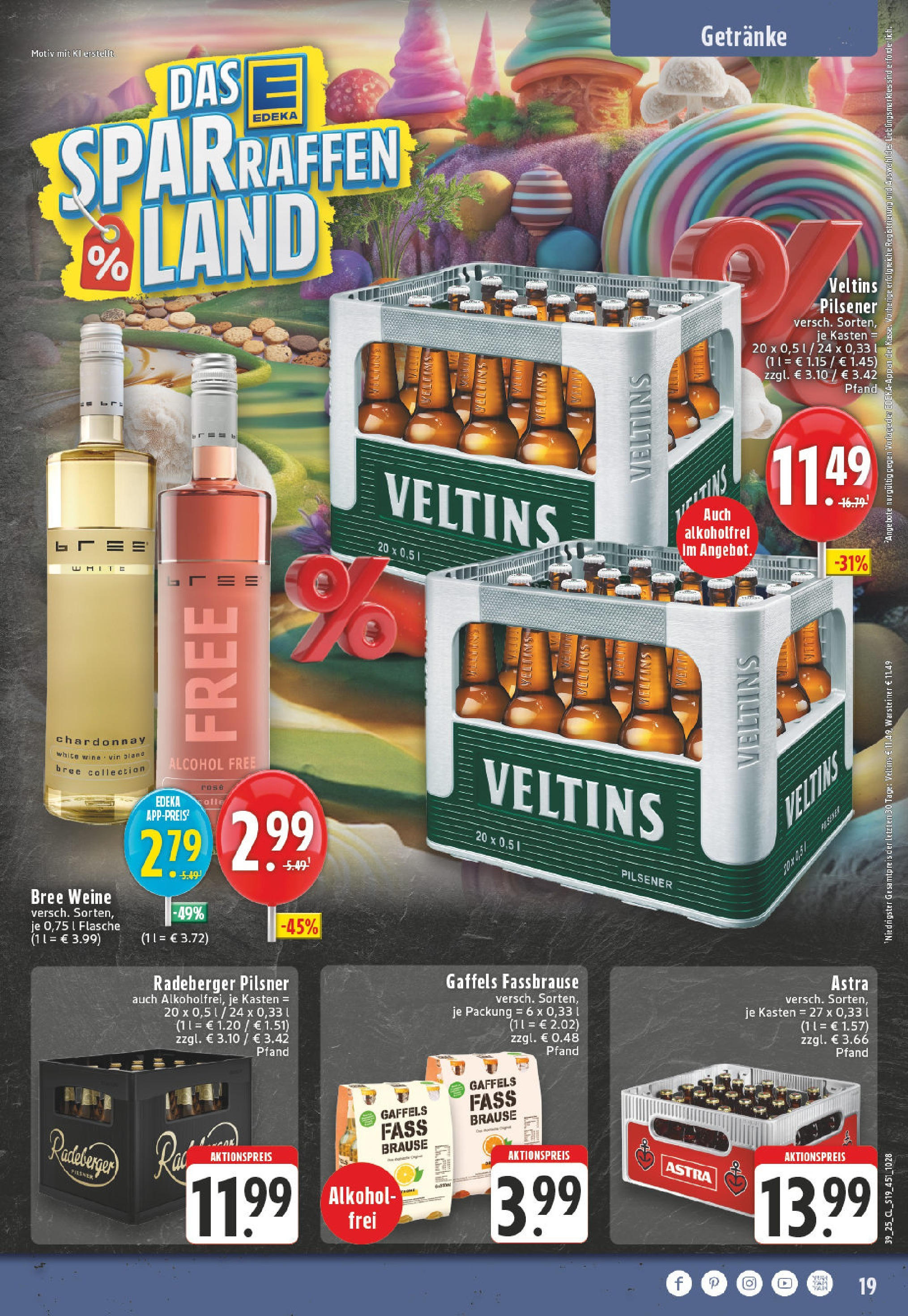 Edeka prospekt Montabaur	 (ab 21.09.2025) » Angebote Online | Seite: 19 | Produkte: Astra, Fassbrause, Radeberger pilsner, Veltins