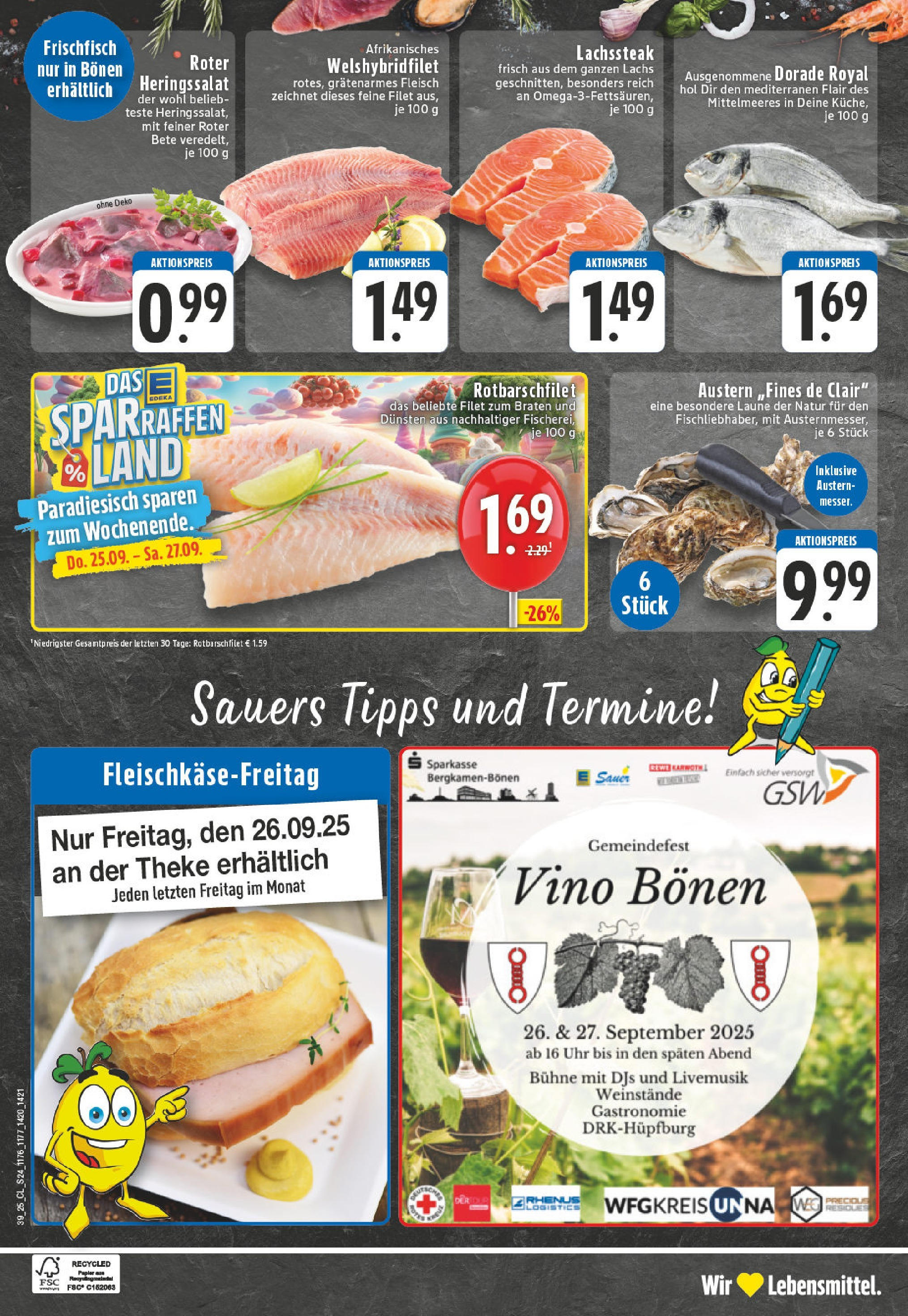 Edeka prospekt Werl	 (ab 21.09.2025) » Angebote Online | Seite: 24 | Produkte: Dorade, Lachs, Fleisch, Uhr