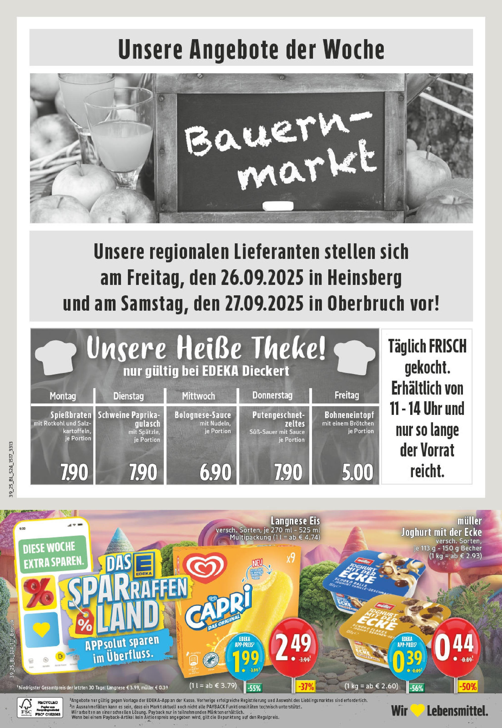 Edeka prospekt Heinsberg	 (ab 21.09.2025) » Angebote Online | Seite: 24 | Produkte: Theke, Paprika, Eis, Uhr