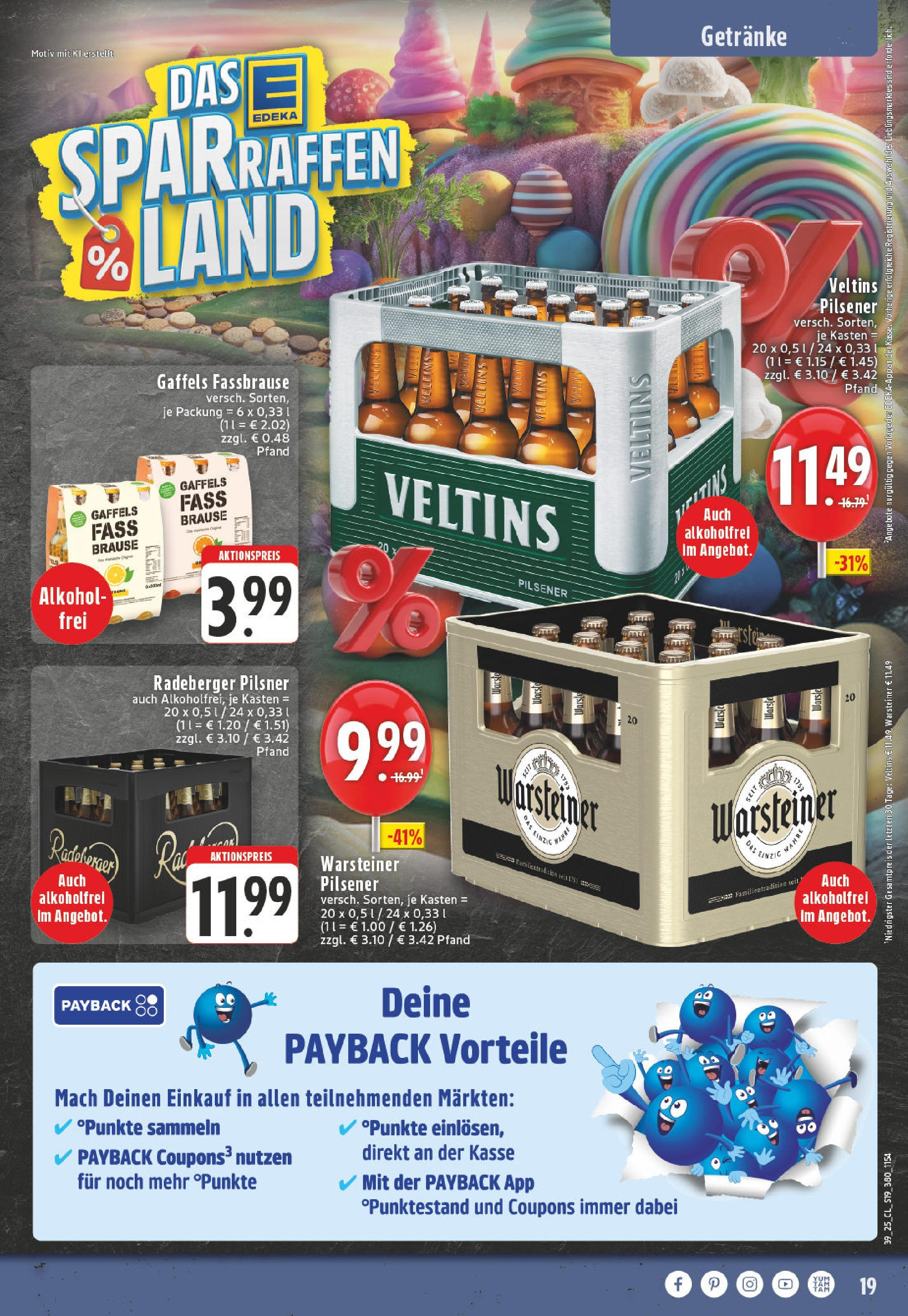 Edeka prospekt Höhn	 (ab 21.09.2025) » Angebote Online | Seite: 19 | Produkte: Warsteiner, Fassbrause, Radeberger pilsner, Veltins