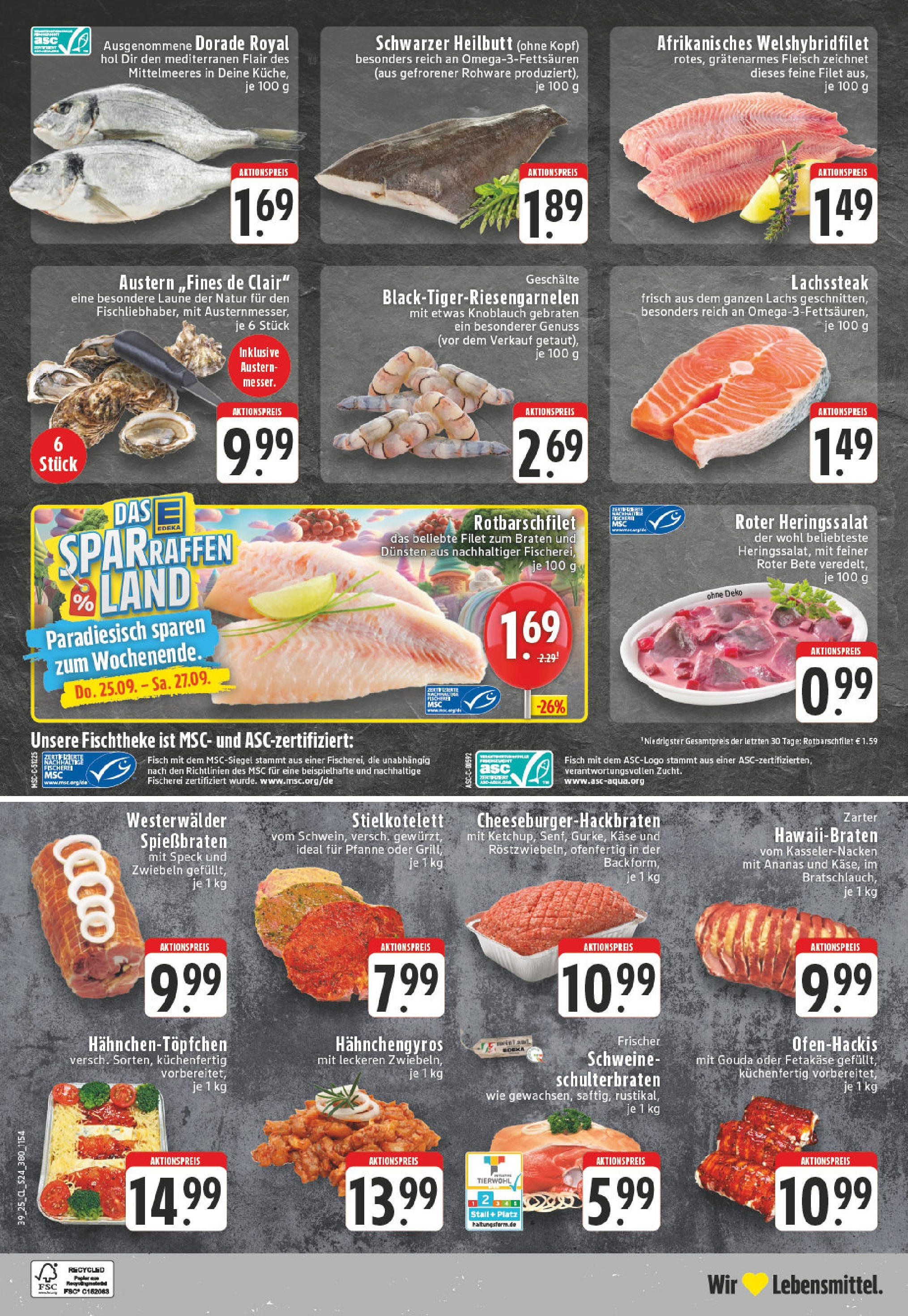 Edeka prospekt Höhn	 (ab 21.09.2025) » Angebote Online | Seite: 24 | Produkte: Dorade, Ananas, Lachs, Knoblauch