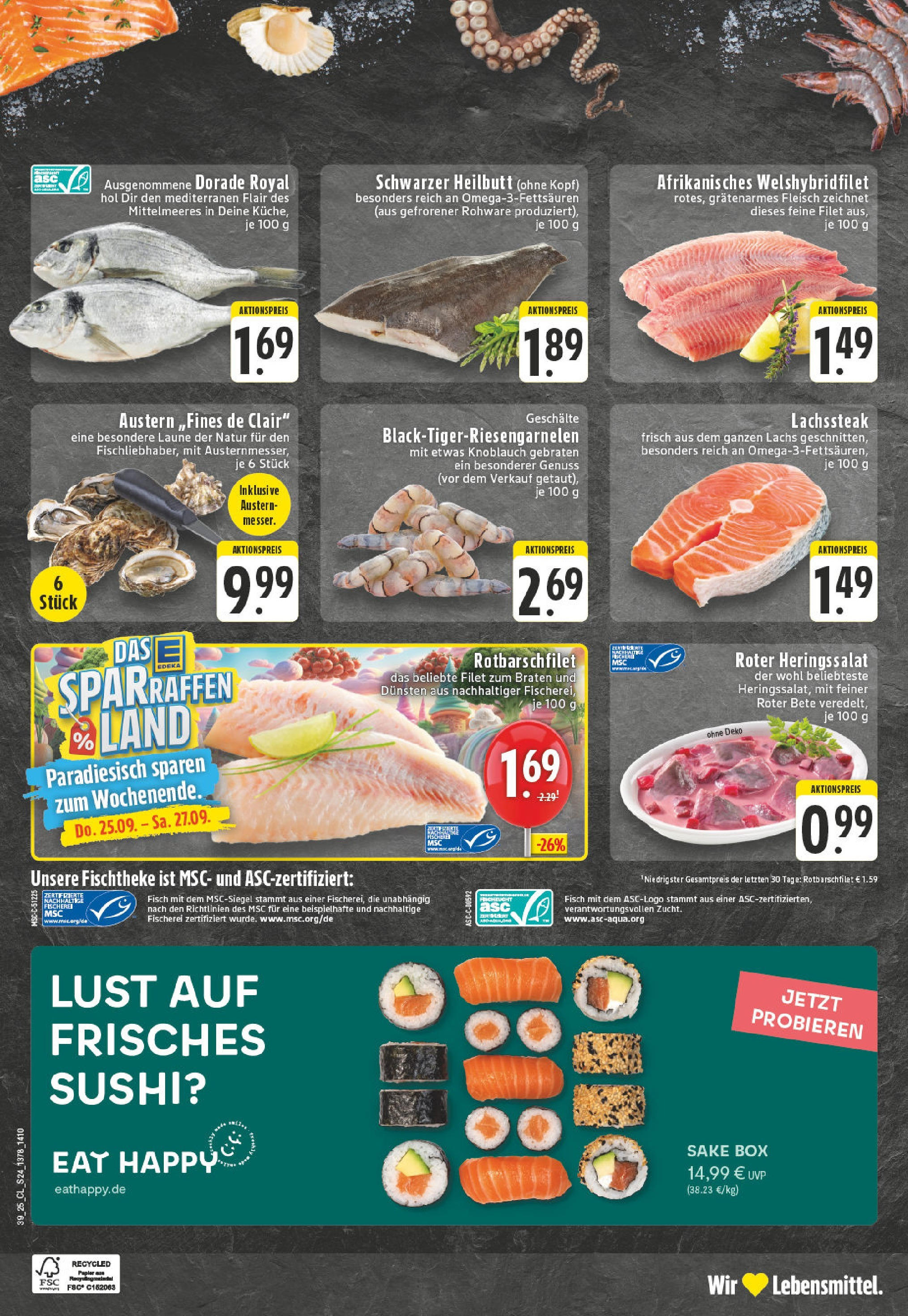 Edeka prospekt Ransbach-Baumbach	 (ab 21.09.2025) » Angebote Online | Seite: 24 | Produkte: Dorade, Box, Fisch, Lachs