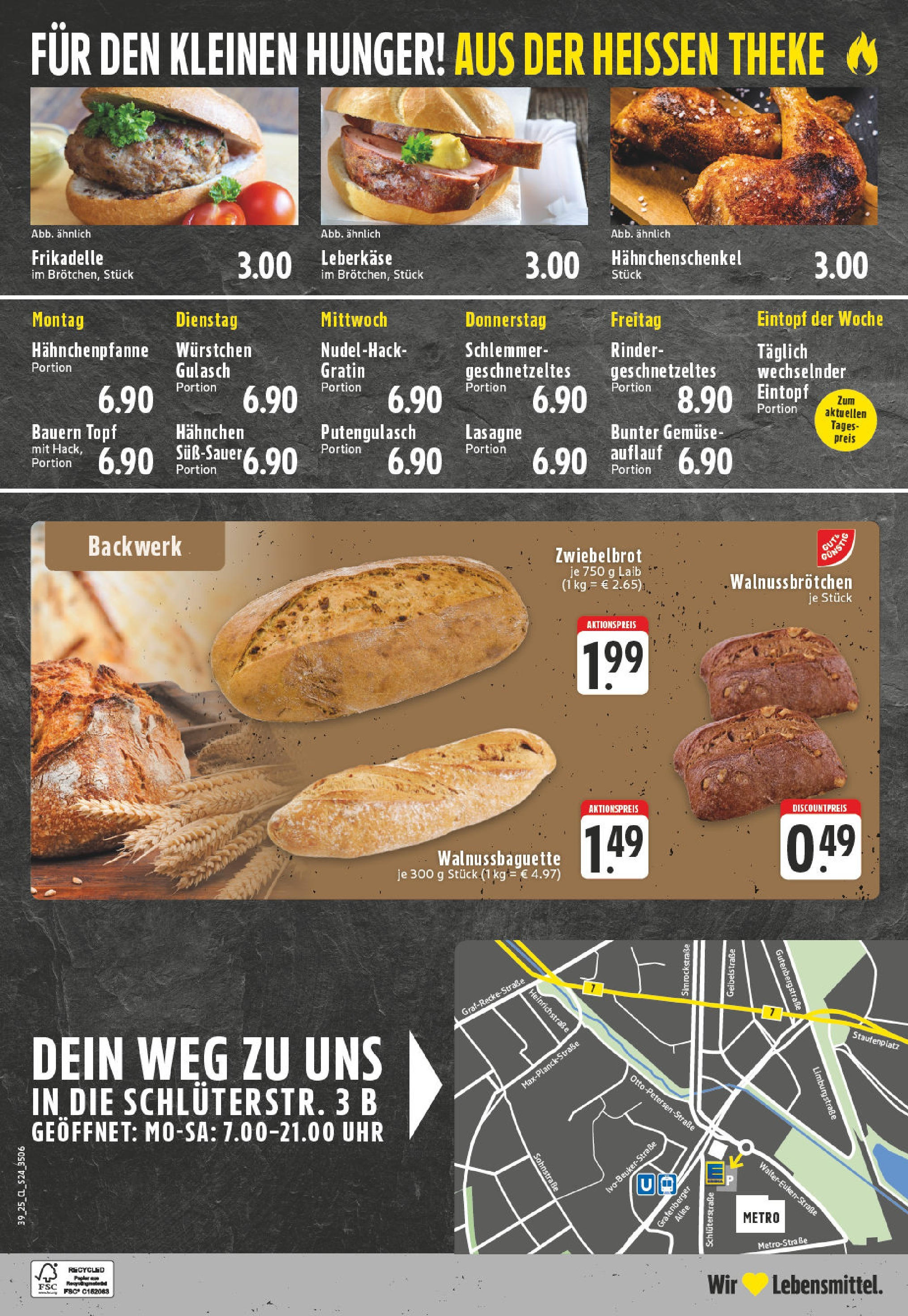 Edeka prospekt Düsseldorf	 (ab 21.09.2025) » Angebote Online | Seite: 24 | Produkte: Baguette, Gemüse, Gulasch, Leberkase