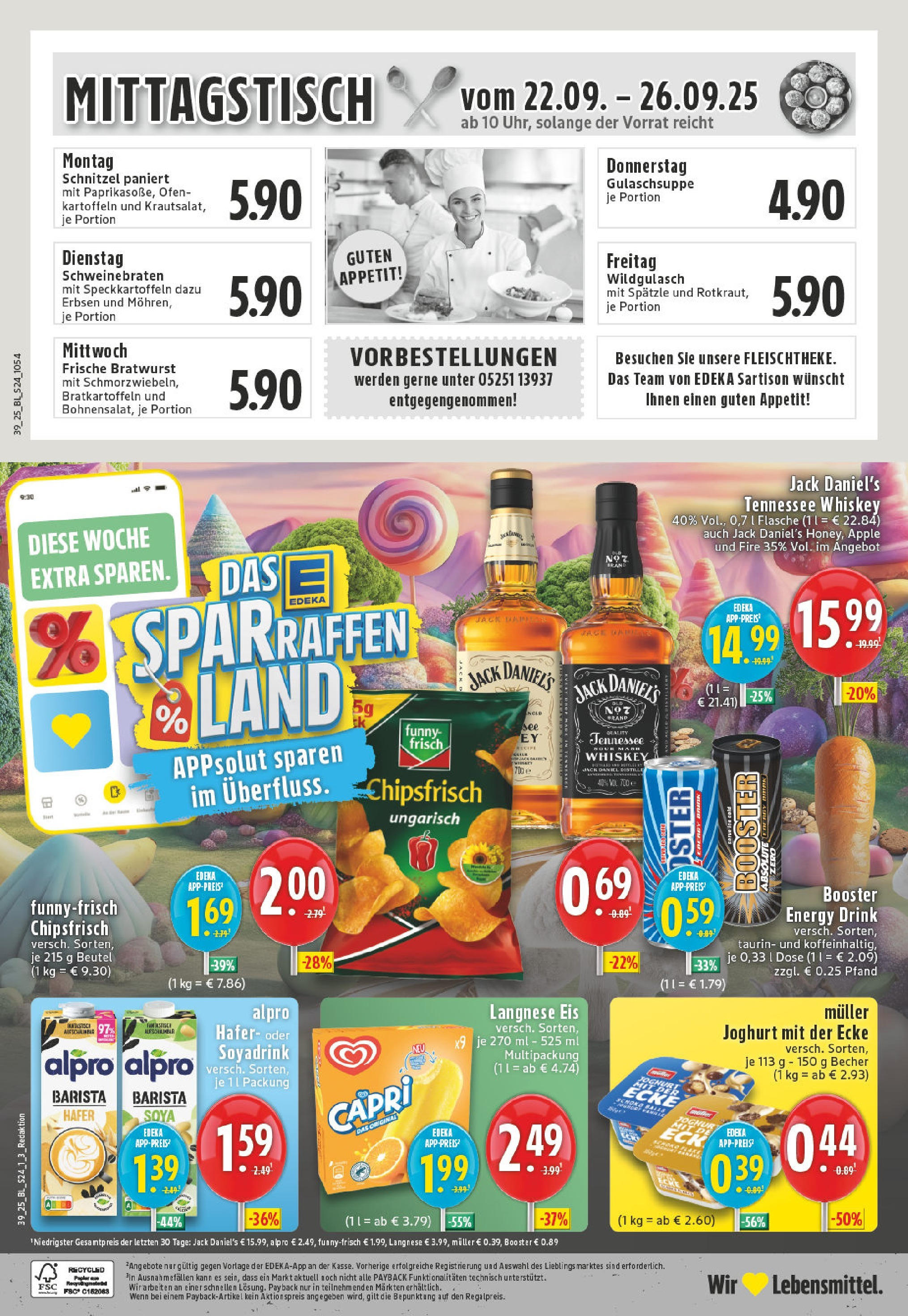 Edeka prospekt Borchen	 (ab 21.09.2025) » Angebote Online | Seite: 24 | Produkte: Joghurt, Jack Daniel's, Apple, Kartoffeln