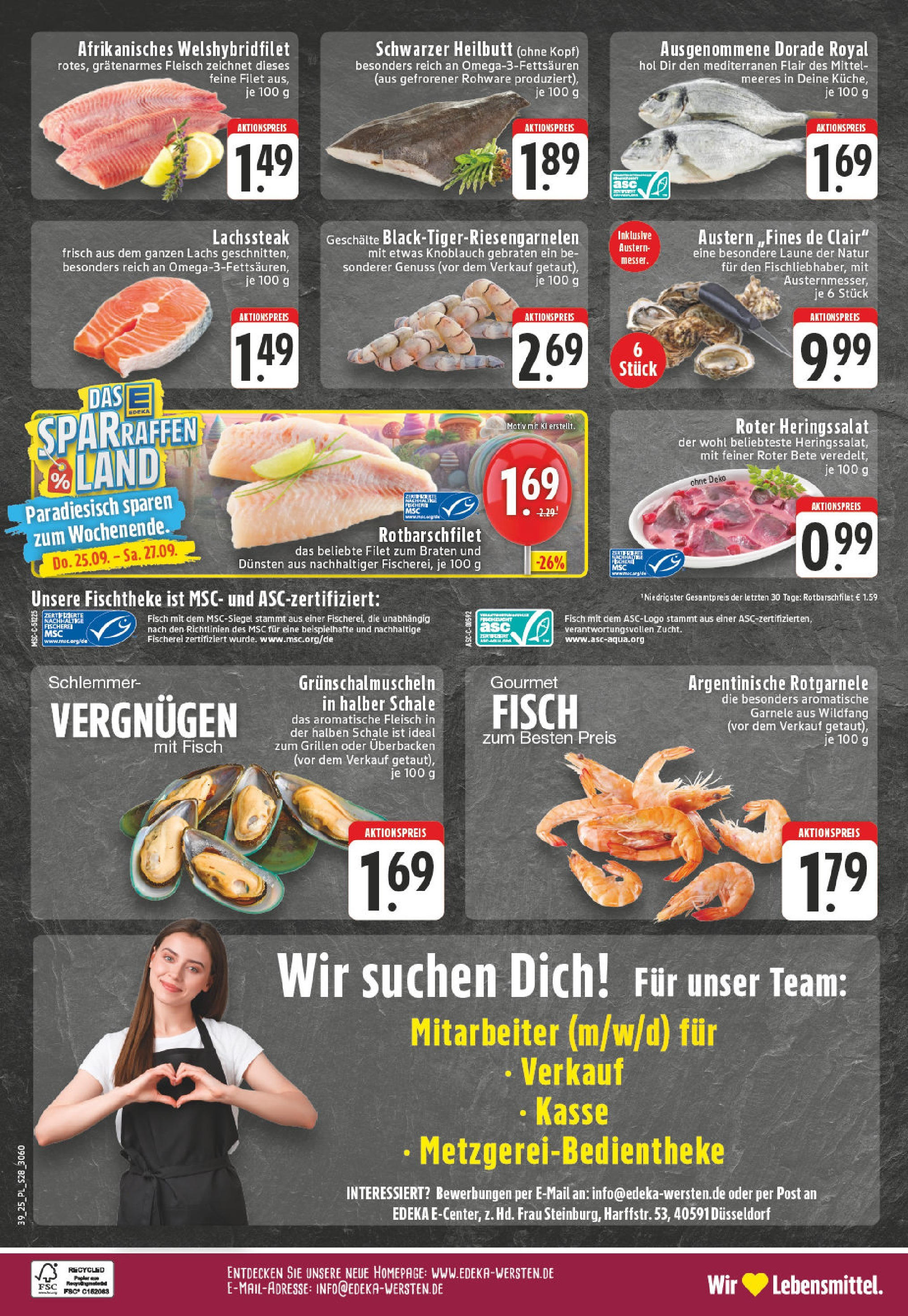 Edeka prospekt Düsseldorf	 (ab 21.09.2025) » Angebote Online | Seite: 28 | Produkte: Dorade, Fisch, Knoblauch, Fleisch