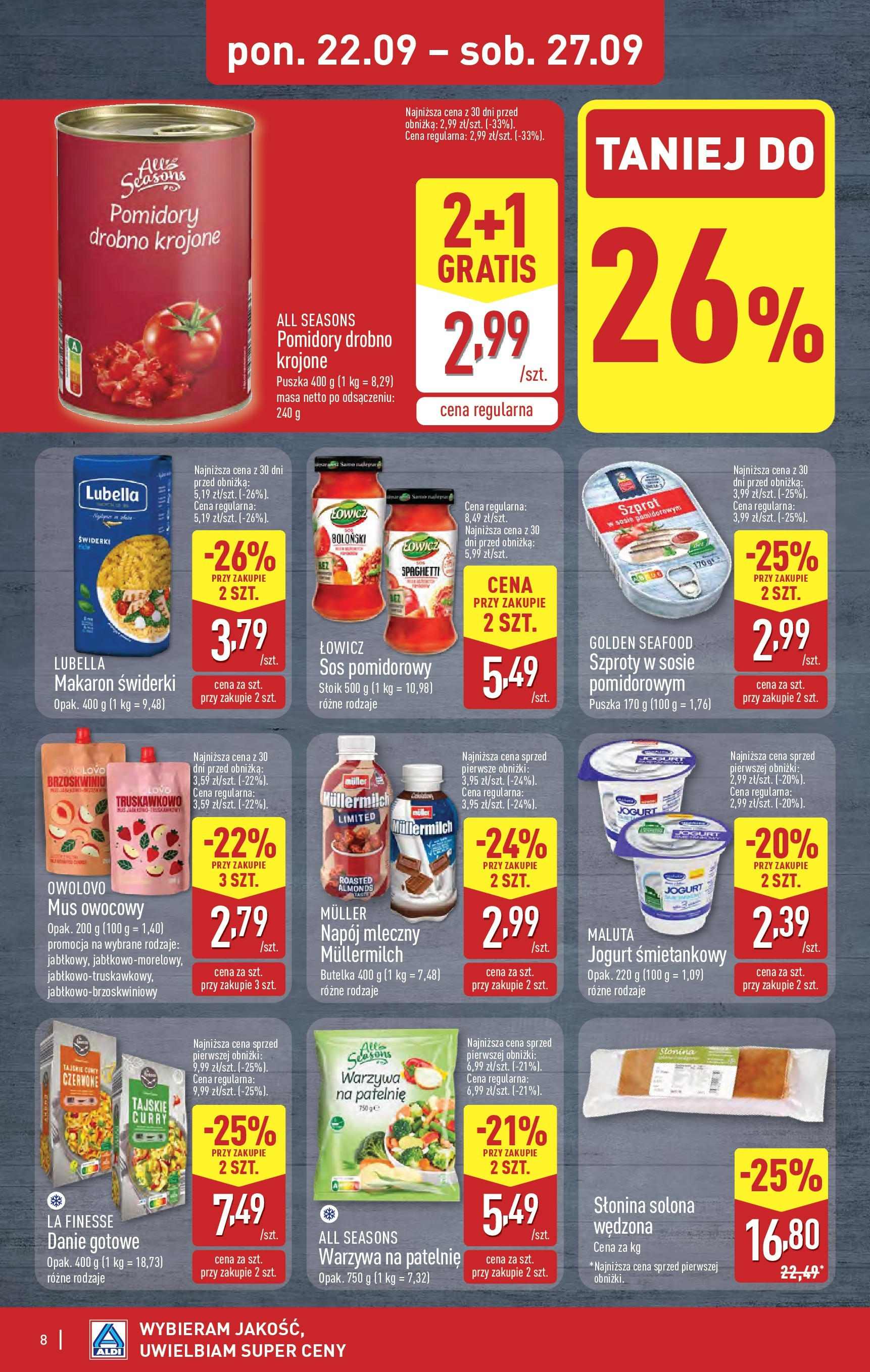 Aldi Gazetka od 22.09.2025 | Nowa PDF gazetka | Strona: 8 | Produkty: Warzywa na patelnie, Patelnie, Jogurt, Warzywa Aldi Gazetka od 22.09.2025 - Ulotka PDF, promocje | Strona: 8 | Produkty: Warzywa na patelnie, Patelnie, Jogurt, Warzywa