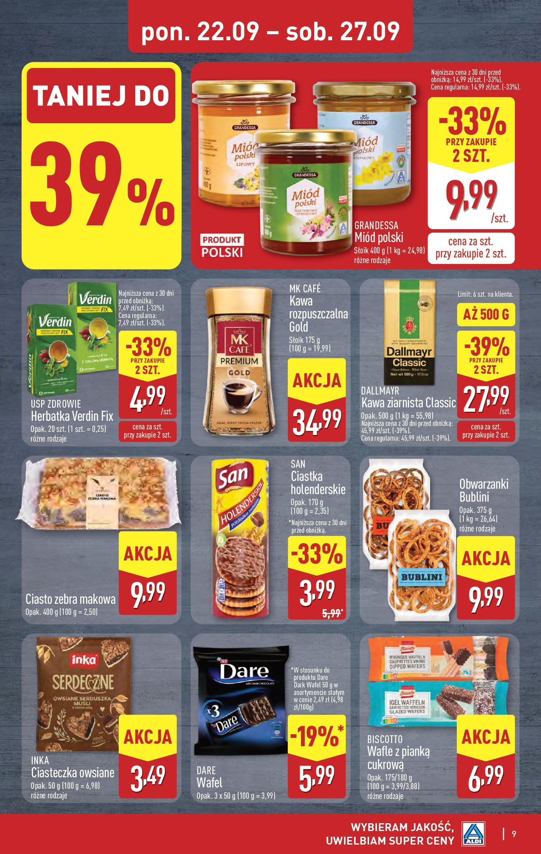 Aldi Gazetka od 22.09.2025 | Nowa PDF gazetka | Strona: 9 | Produkty: Ciasto, Ciasteczka owsiane, Herbata, Ciastka Aldi Gazetka od 22.09.2025 - Ulotka PDF, promocje | Strona: 9 | Produkty: Ciasto, Ciasteczka owsiane, Herbata, Ciastka