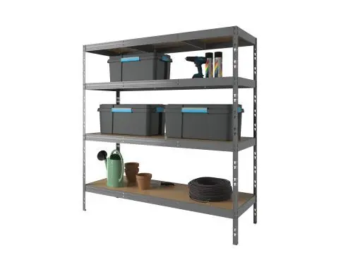 &Eacute;tag&egrave;re 4 plateaux H. 180 cm x L. 185 cm m&eacute;tal et bois