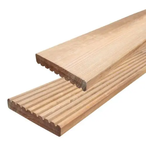 Lame de terrasse en pin marron L. 360 x l. 14 cm &eacute;p. 2,4 cm