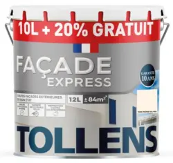 Peinture(d) ext&eacute;rieure fa&ccedil;ade Tollens express RAL 9001 ton pierre 10L+ 20% gratuit